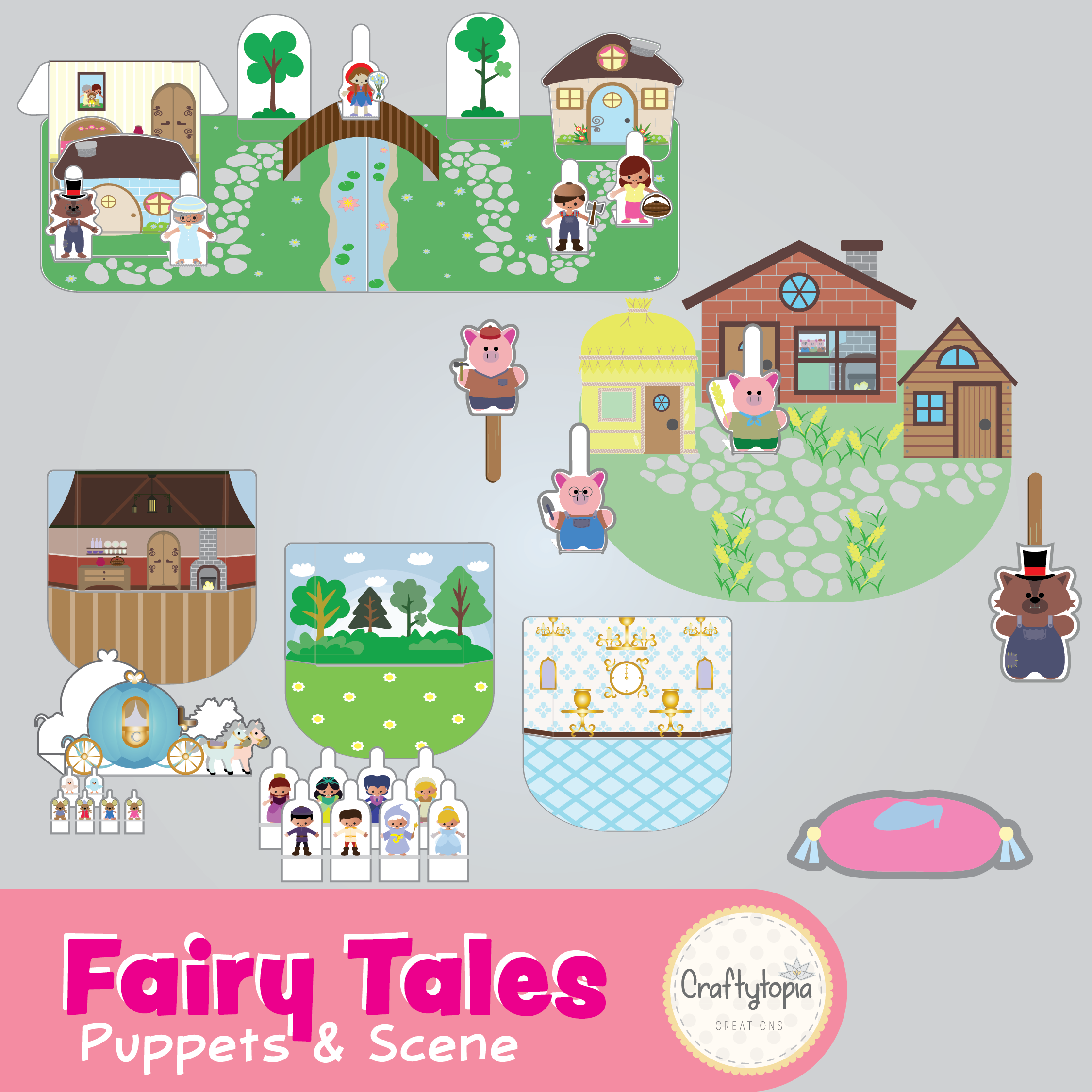 Bring Fairy Tales to Life with Printable Dioramas & Puppets!