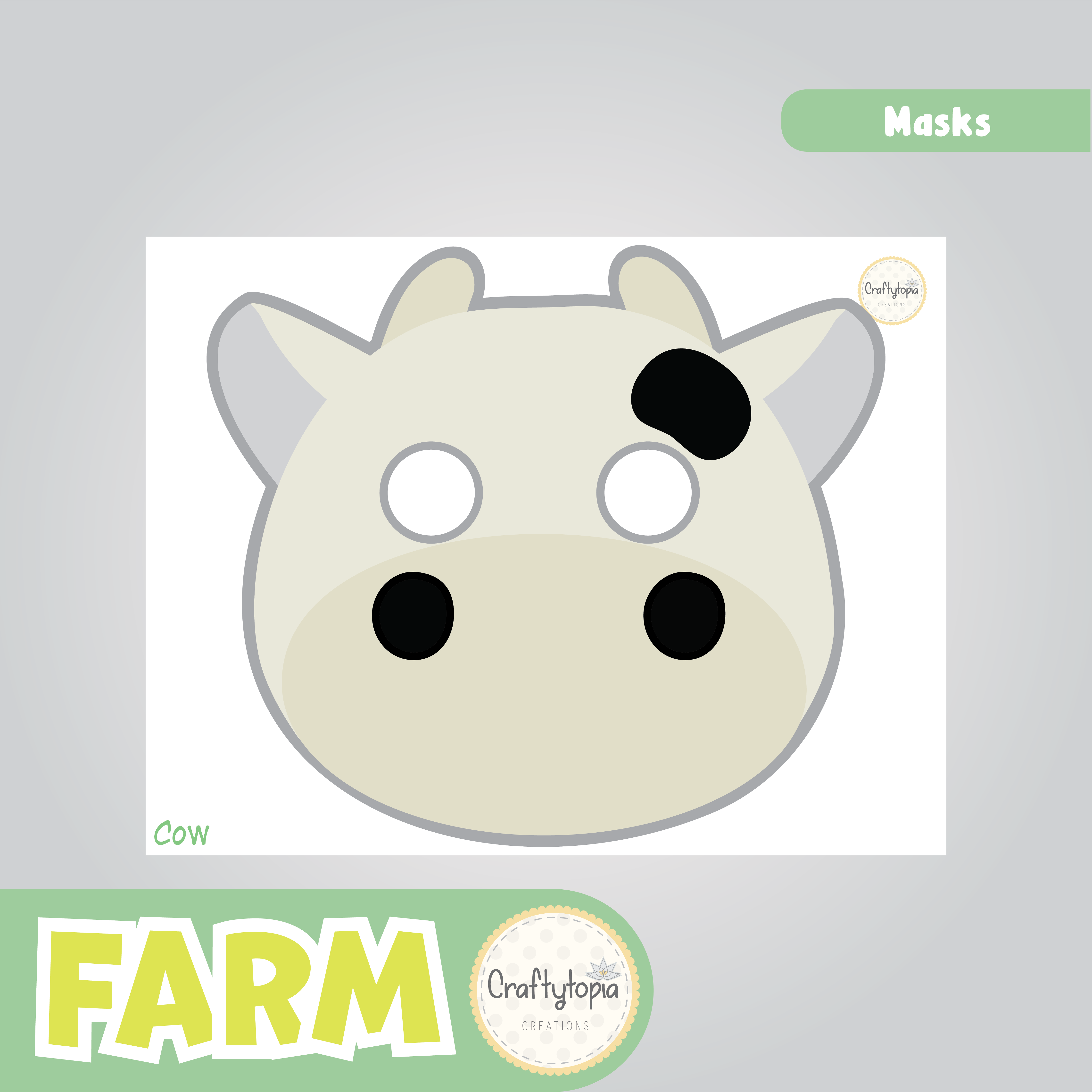 Printable Farm Masks Kids Activity in color