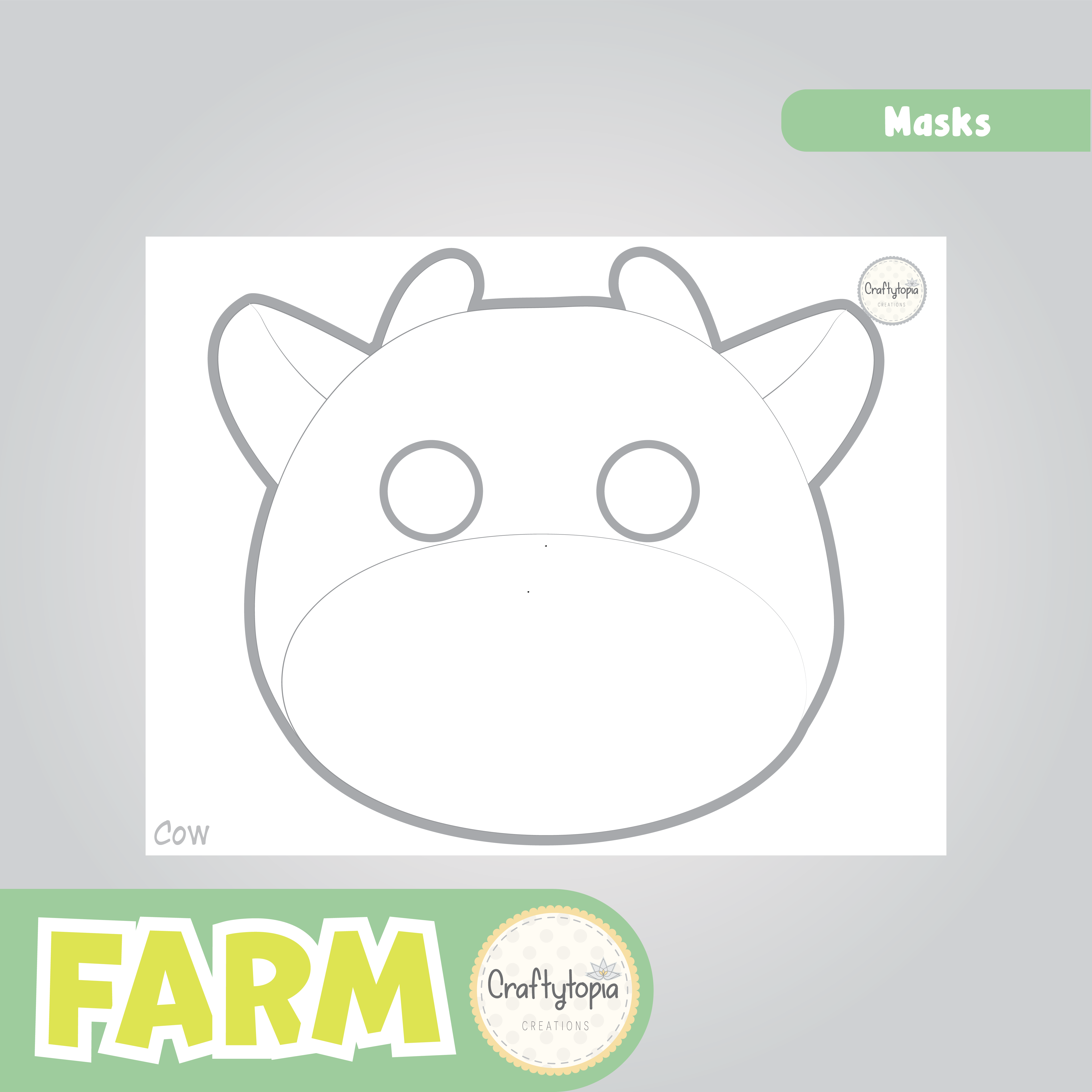 Printable Farm Masks Kids Activity templates