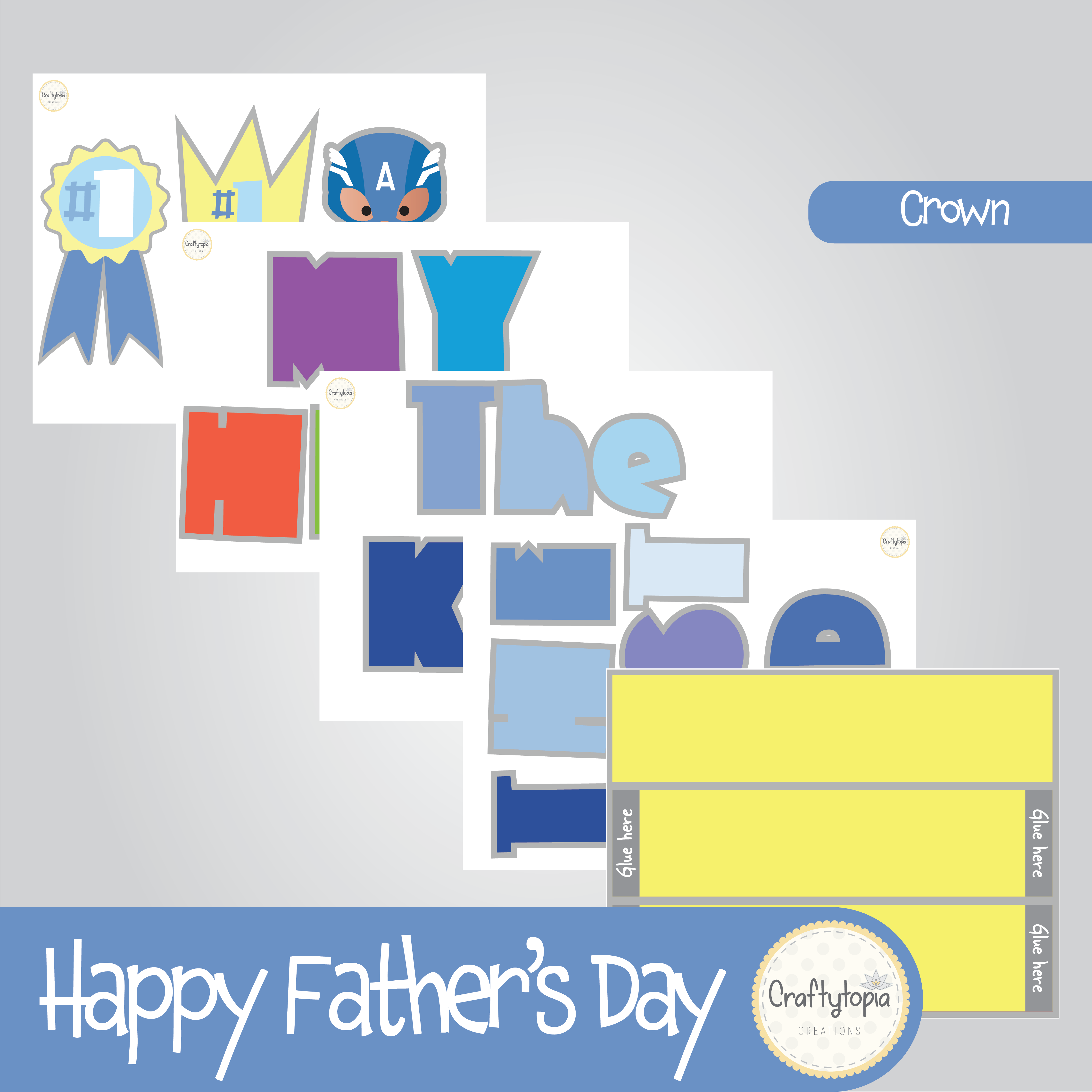 Printable Father's Day Crown Kids Activity in color