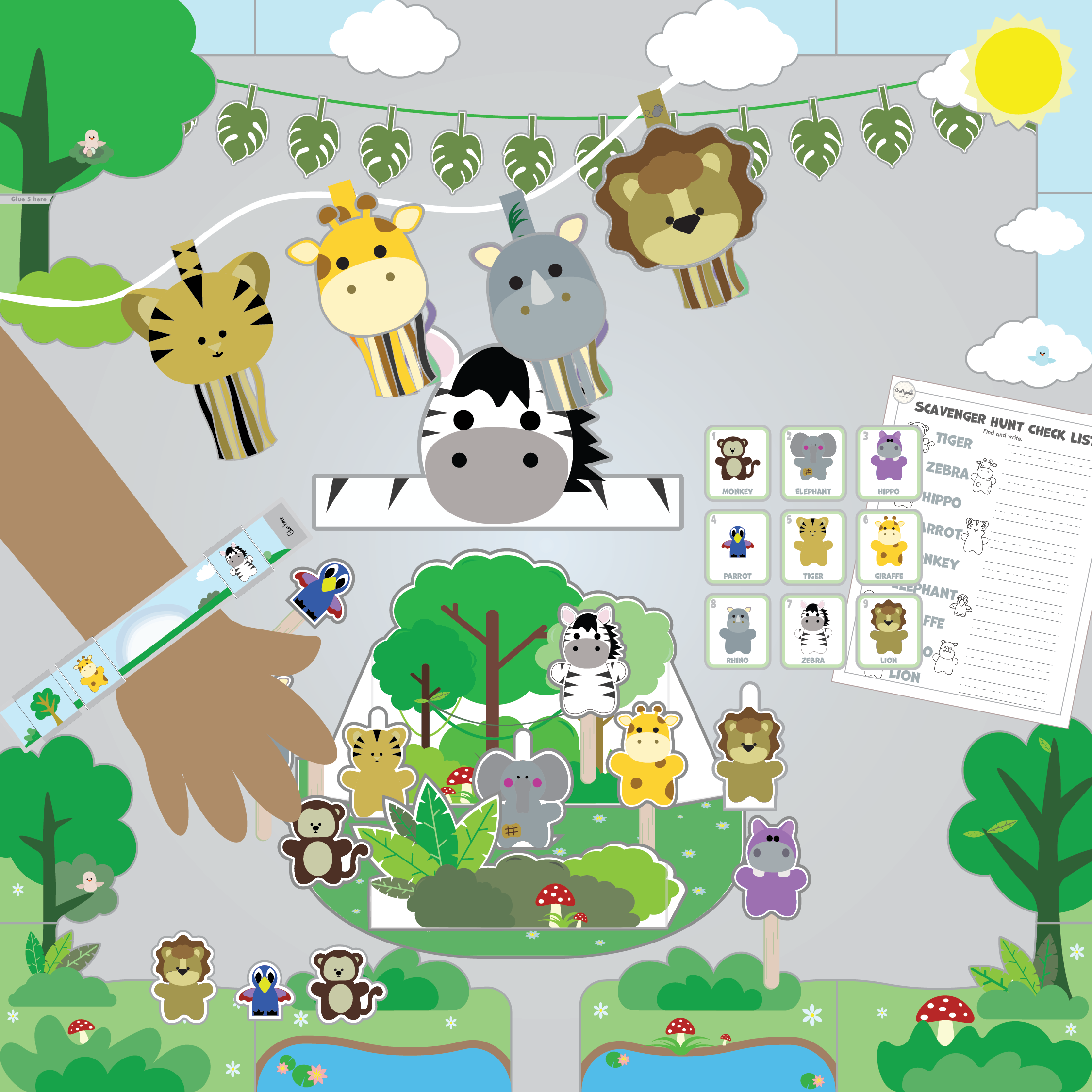 Jungle & Grasslands Printable Crafts – Fun & Educational Activities for Kids!