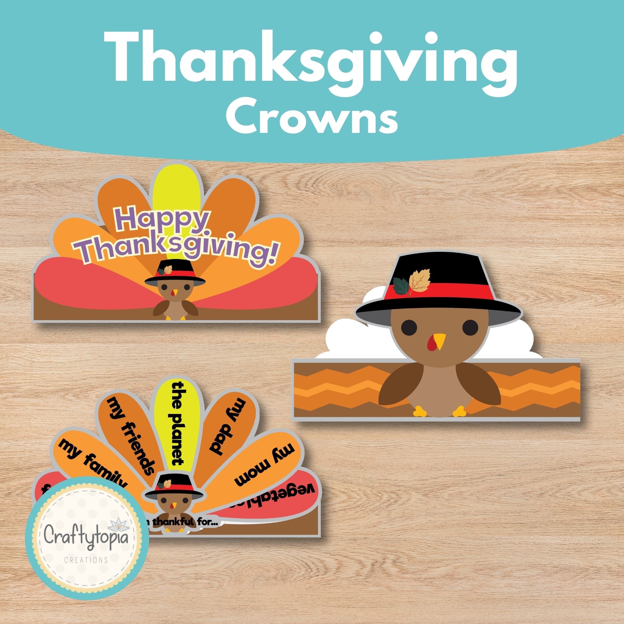 Printable Thanksgiving Turkey Crown Craft Kids Activity