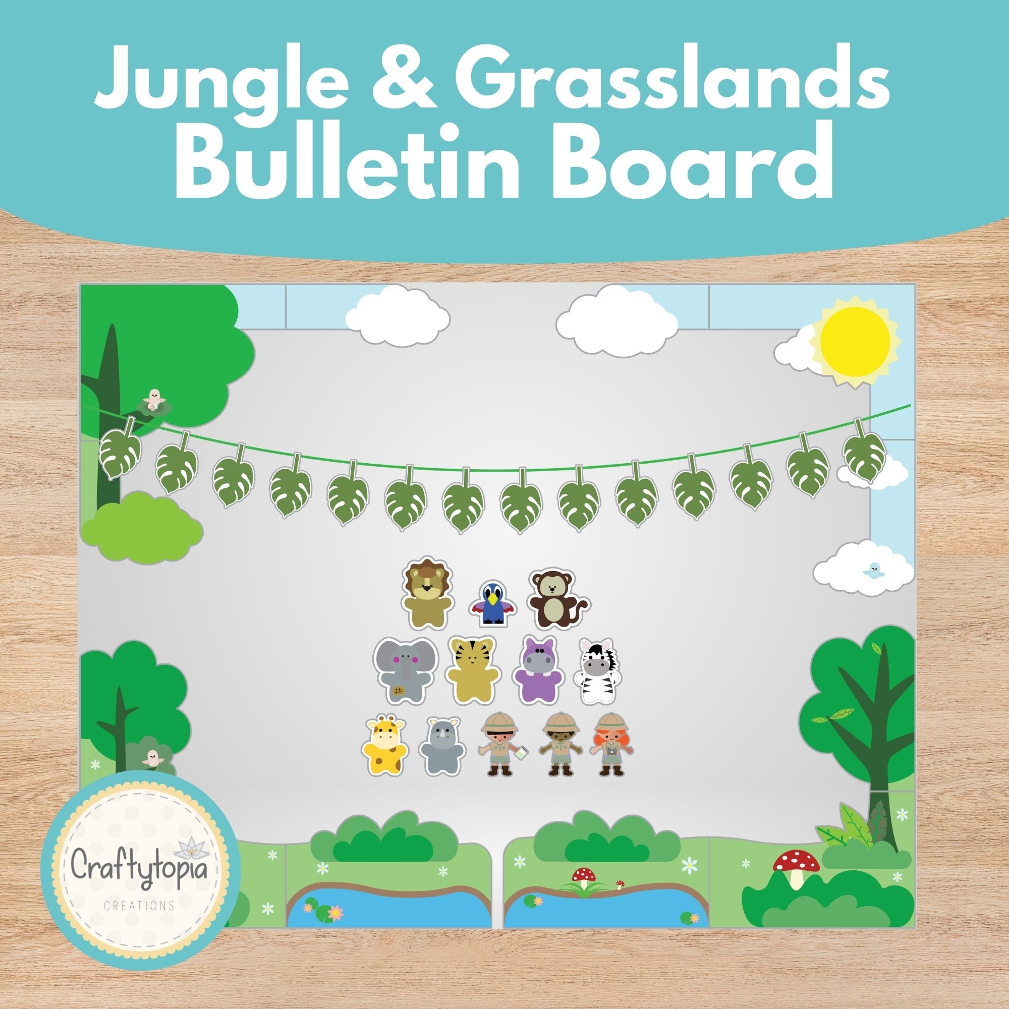 Printable Jungle and Grasslands Bulletin Board