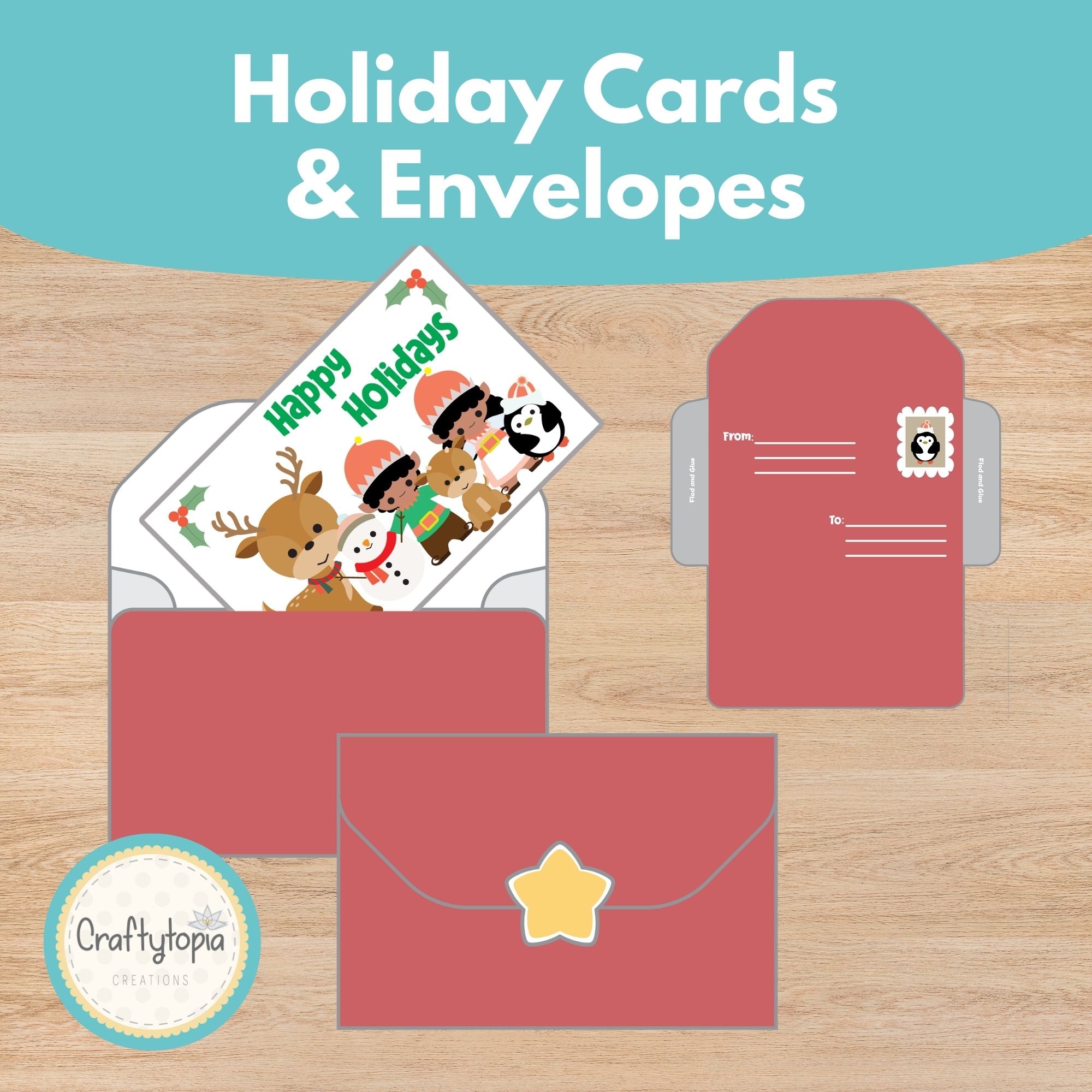 Printable Christmas Cards and Envelopes Kids Activity