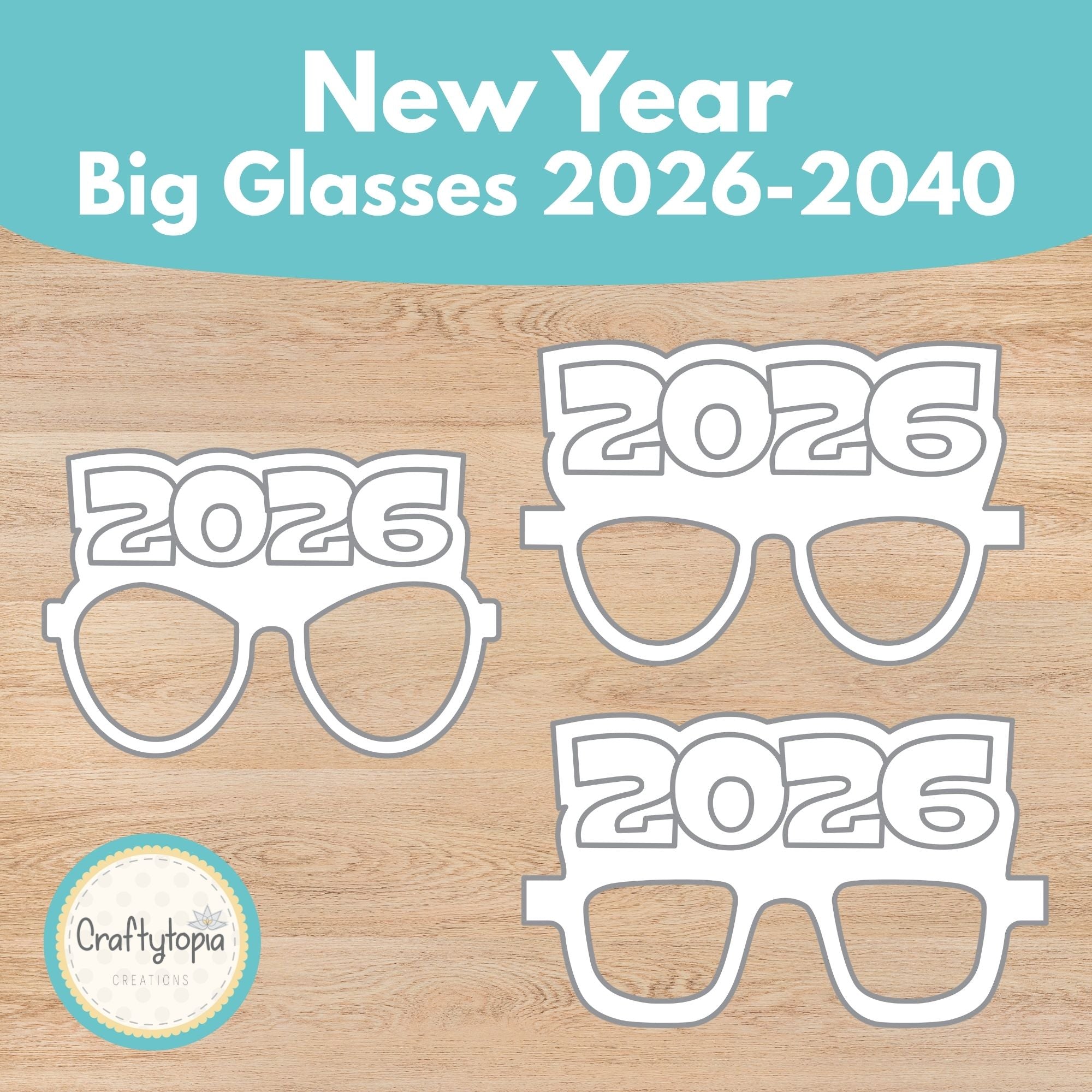 Printable New Year Big Glasses Kids Activity