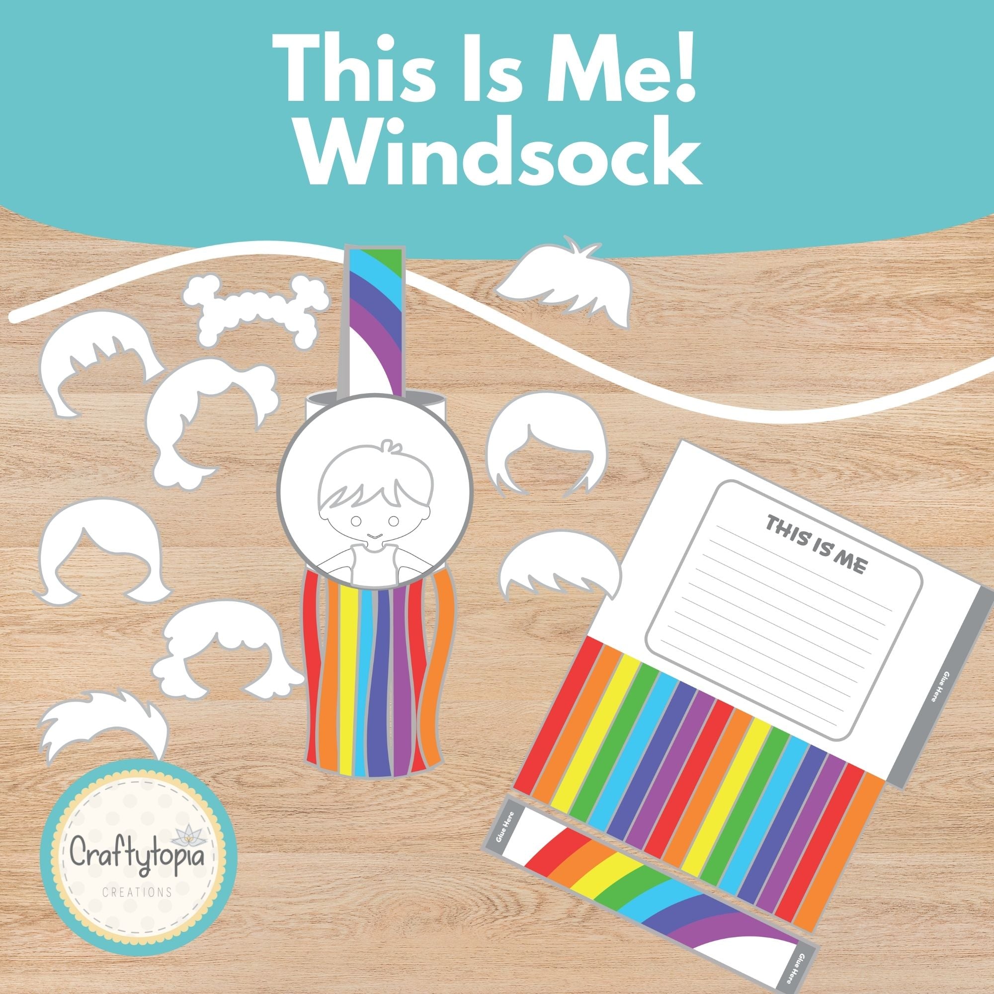 Printable This is Me Windsock Kids Activity