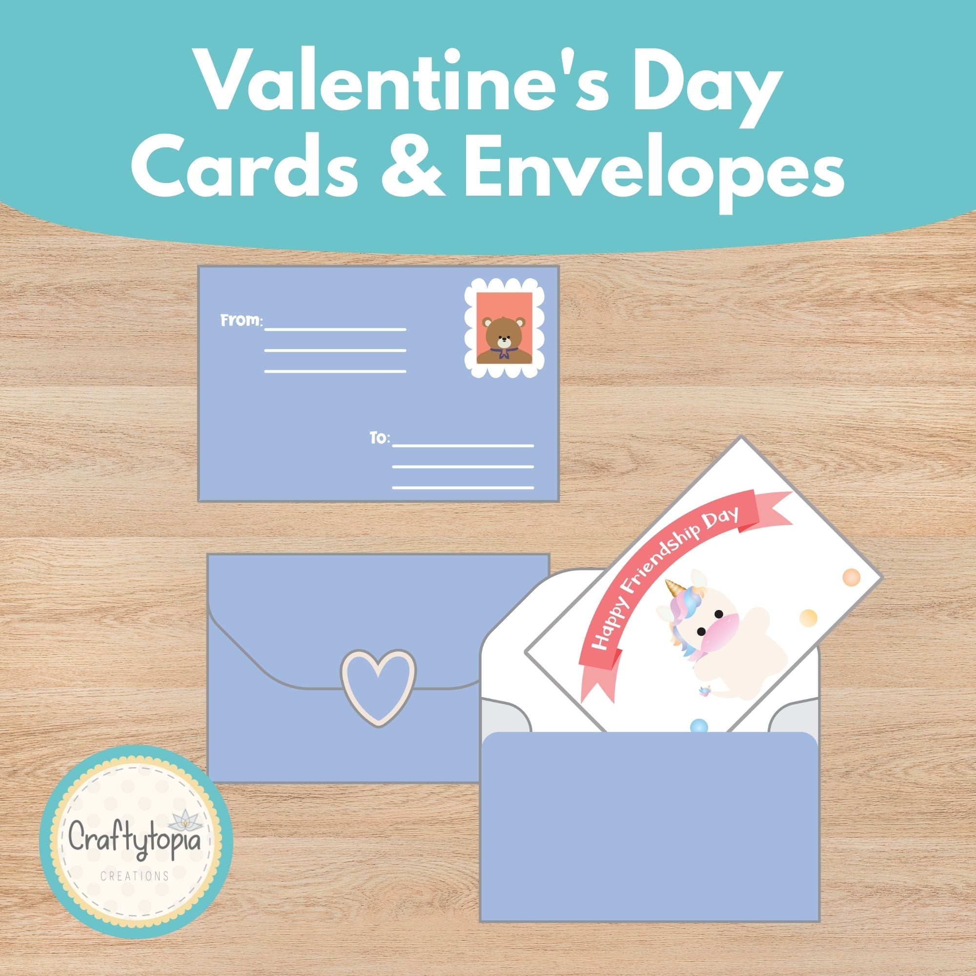 Printable Valentine Cards with Envelopes Kids Activity