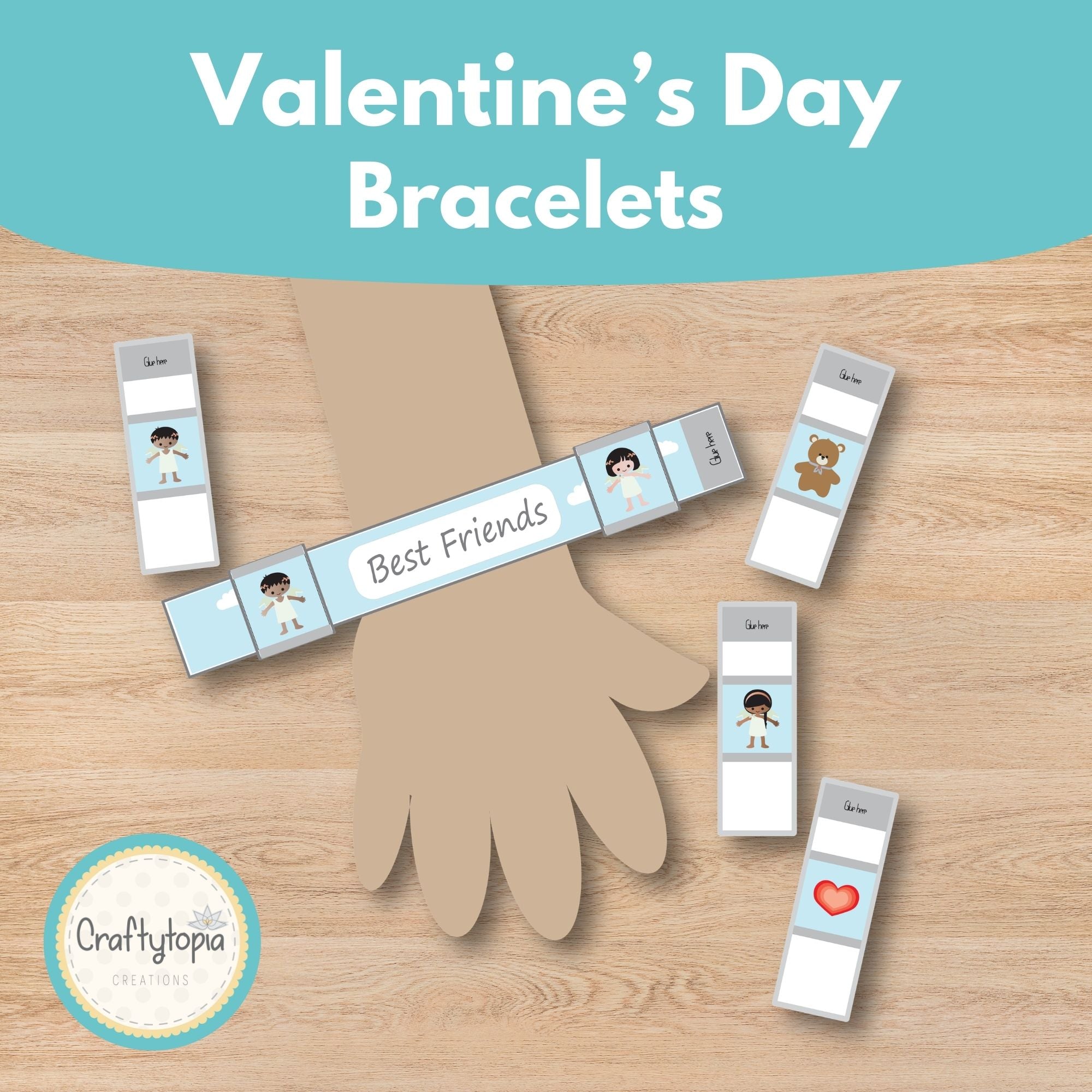 Printable Valentine Bracelets Kids Activity