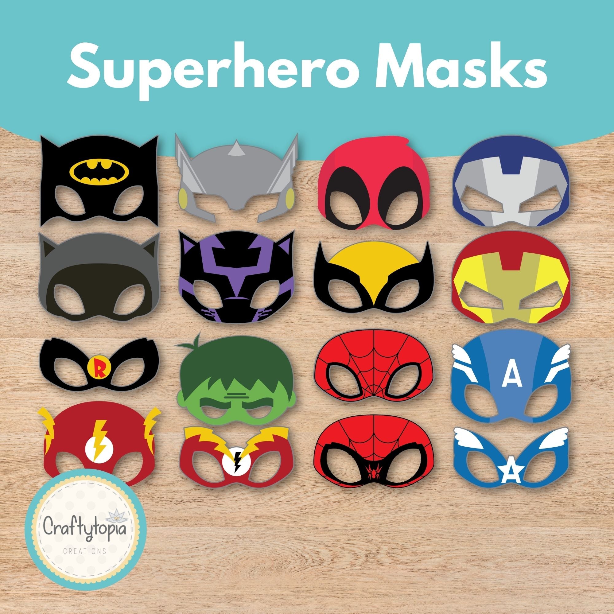 Printable Superhero Masks Kids Activity