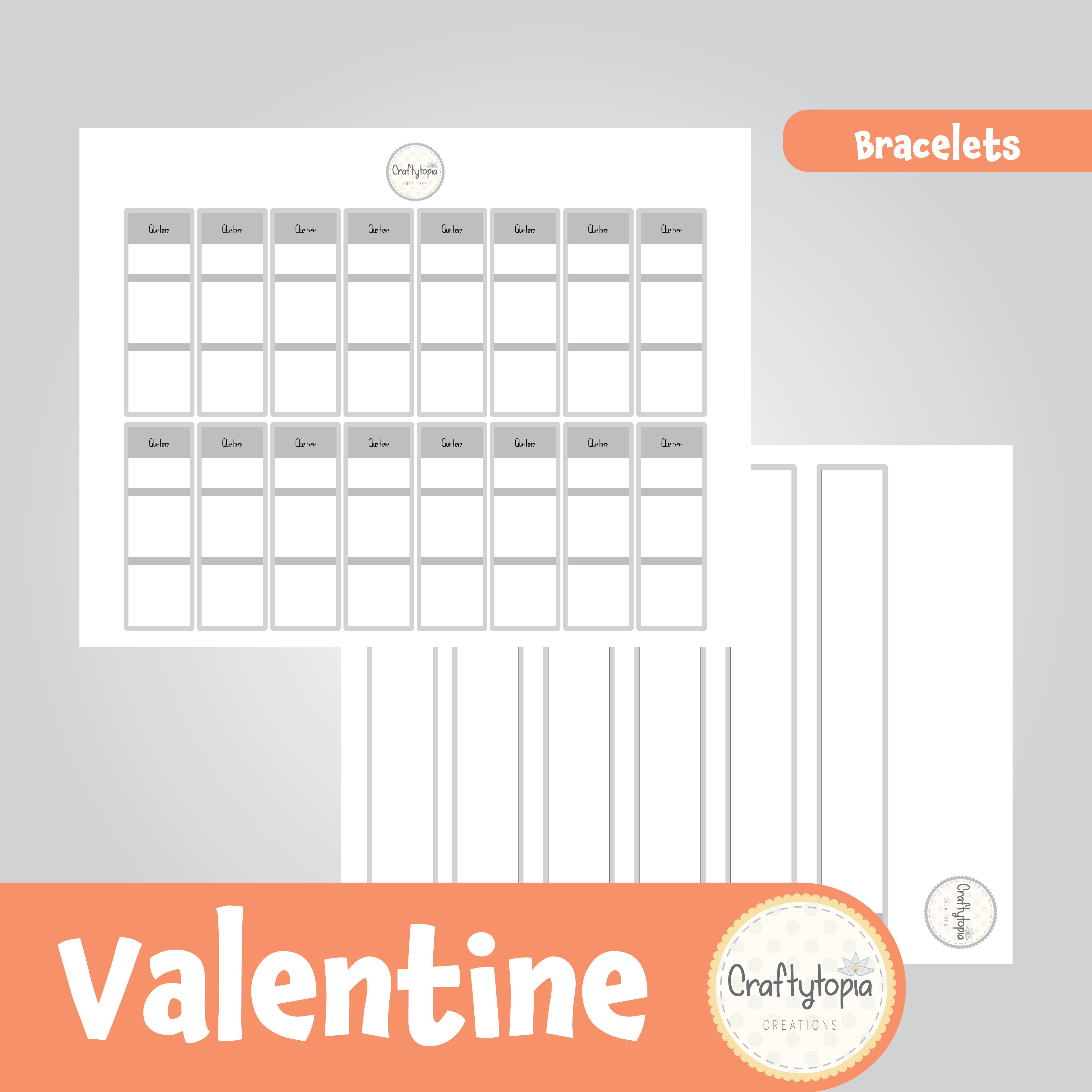 Printable Valentine Bracelets Kids Activity templates