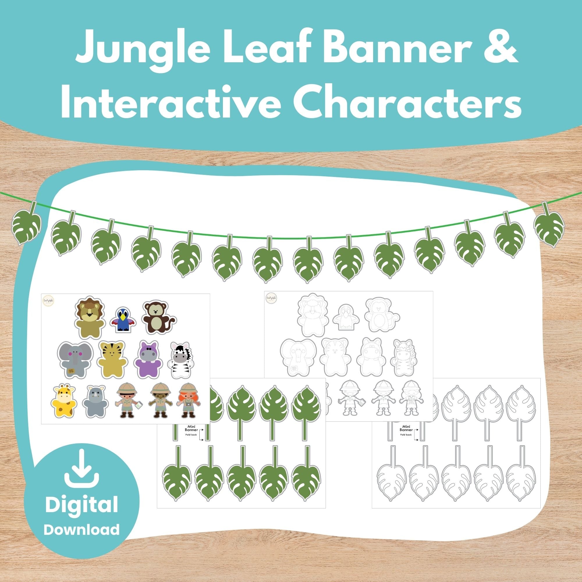 Printable Jungle and Grasslands Bulletin Board