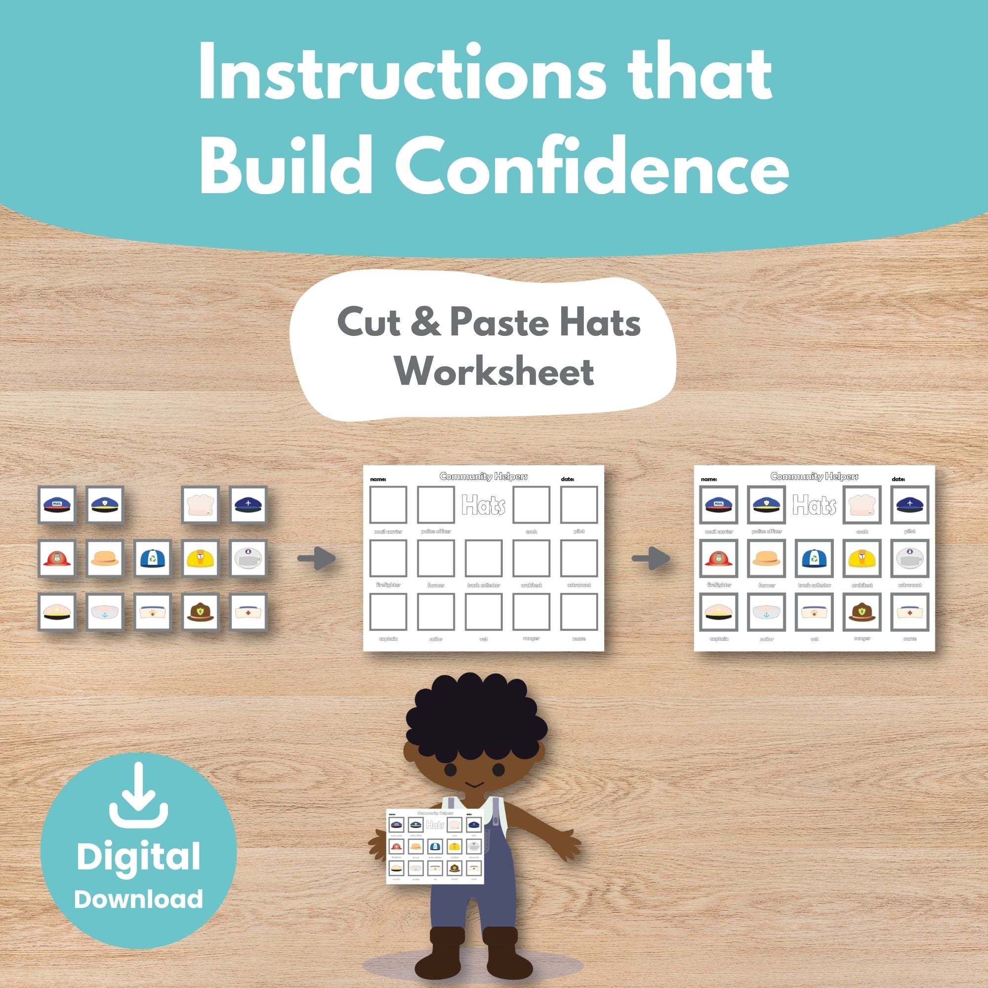 Printable Community Helpers Crowns and Hats Kids Activity