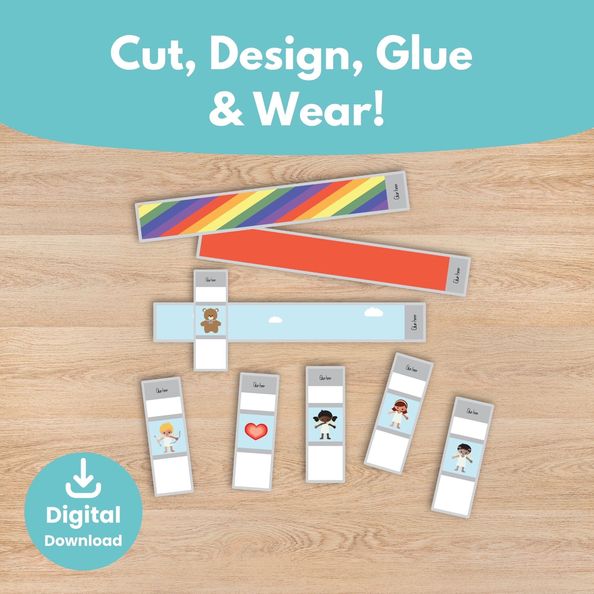 Printable Valentine Bracelets Kids Activity