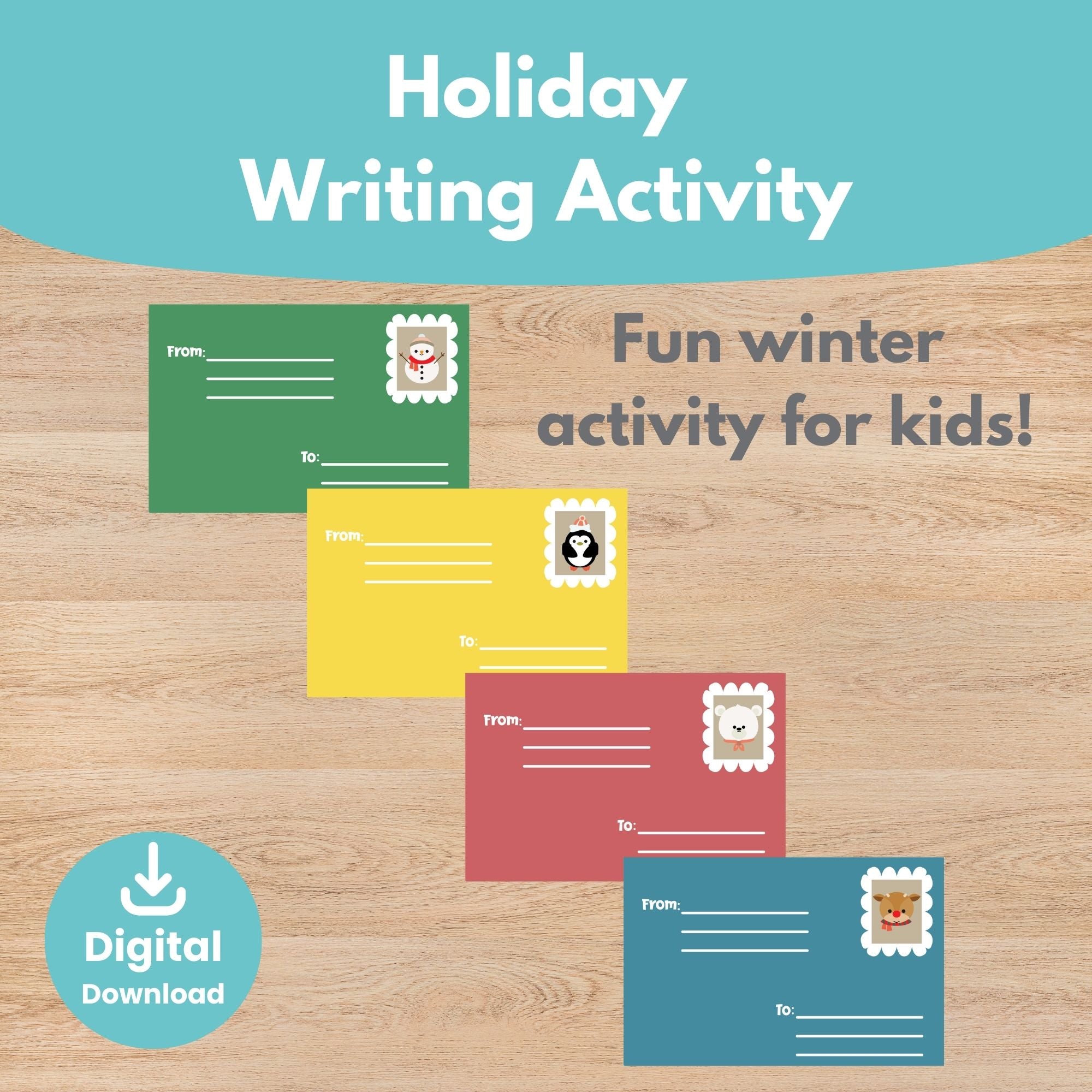Printable Christmas Cards and Envelopes Kids Activity