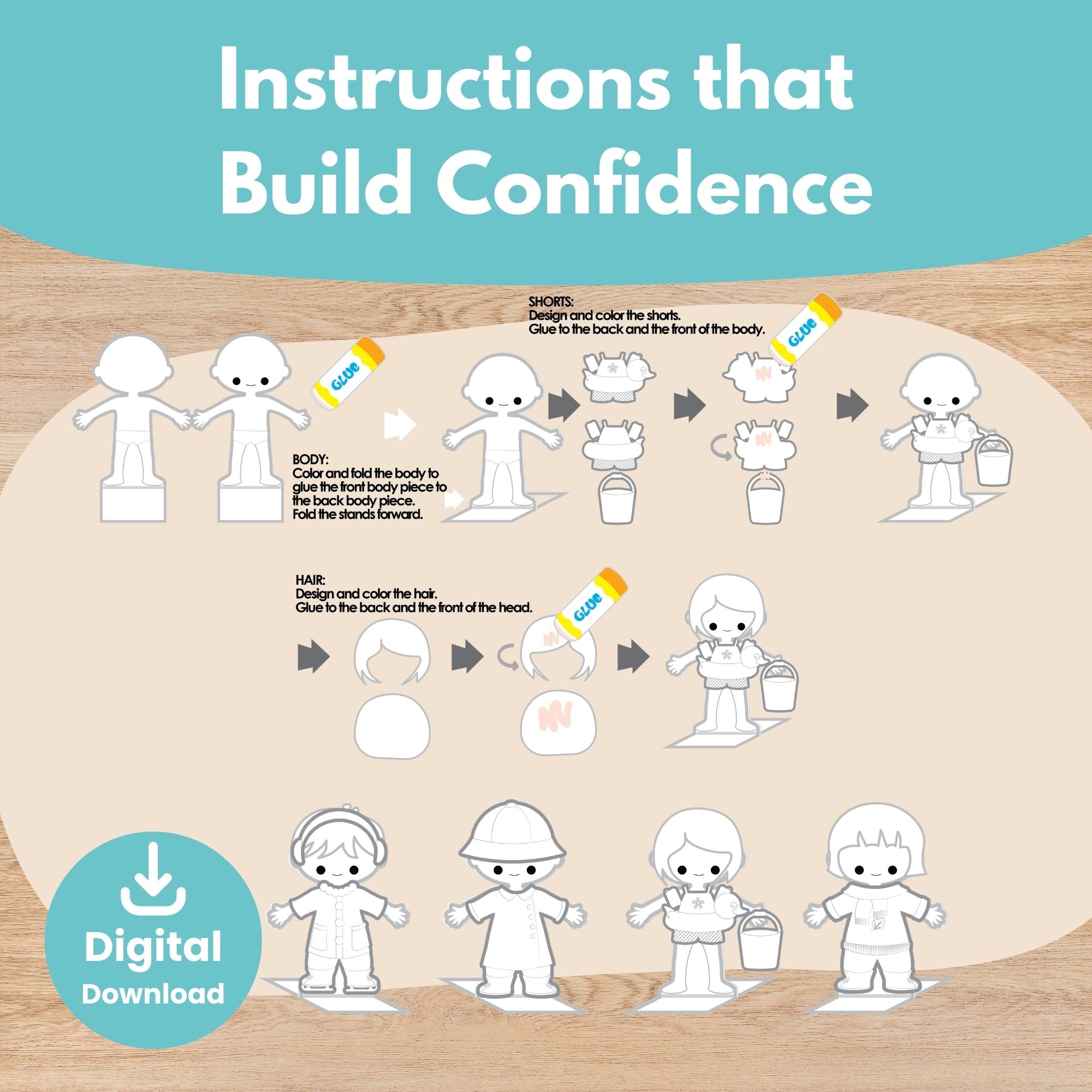 Printable Seasons Dress Up Dolls Kids Activity