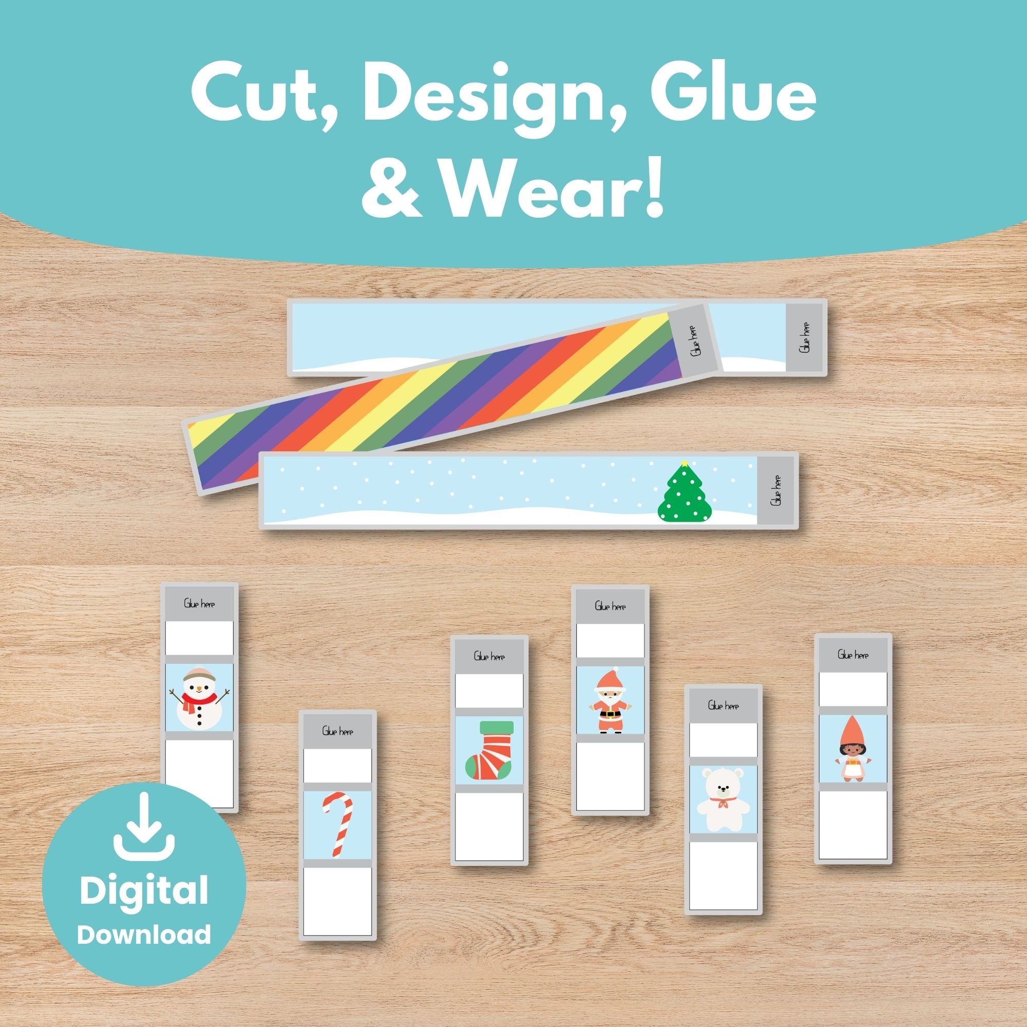 Printable Christmas Kids Bracelets Activity