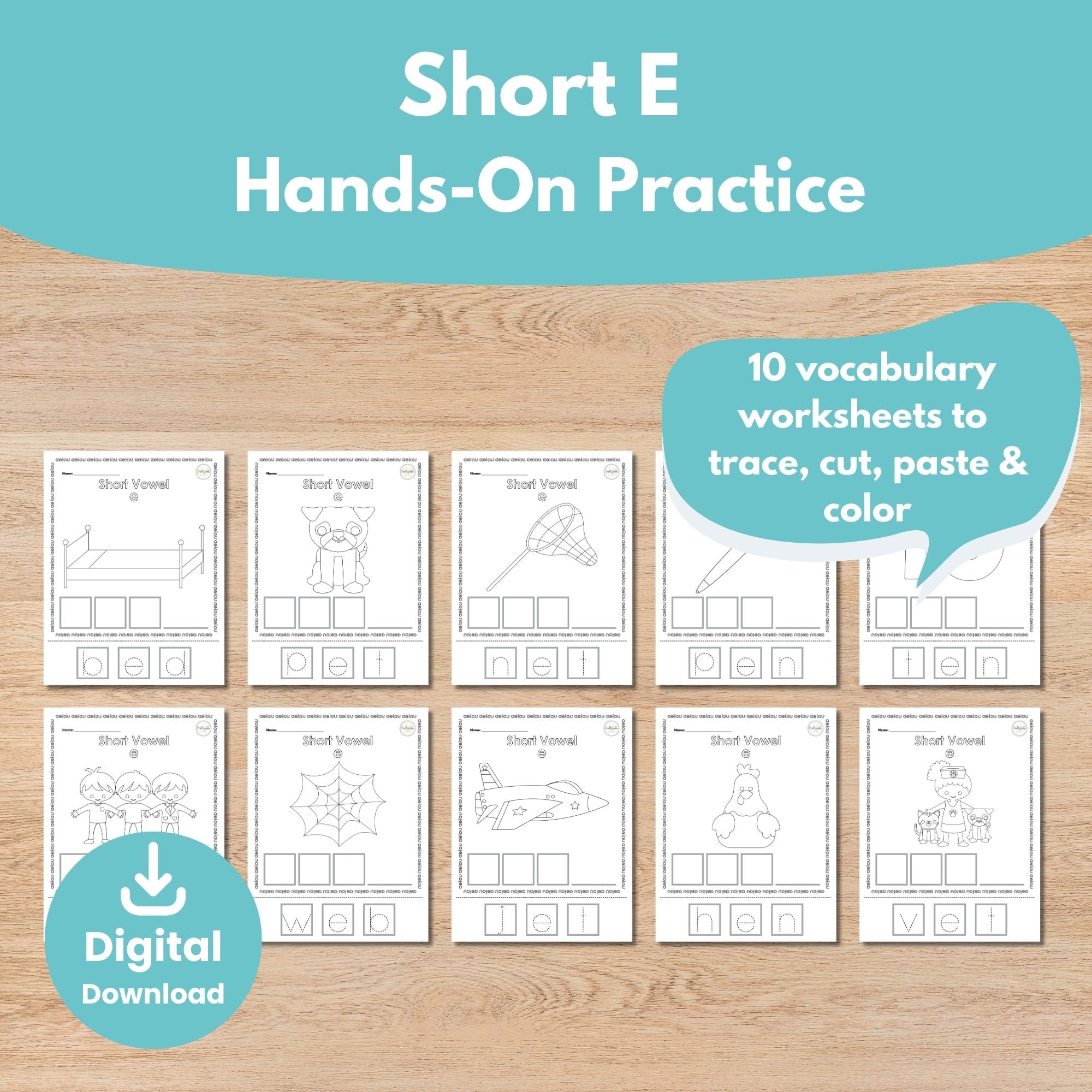 Printable Short e Kids Activity