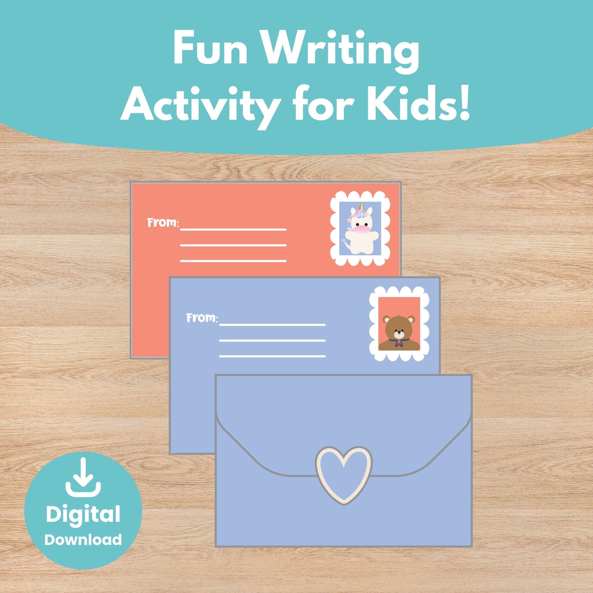 Printable Valentine Cards with Envelopes Kids Activity