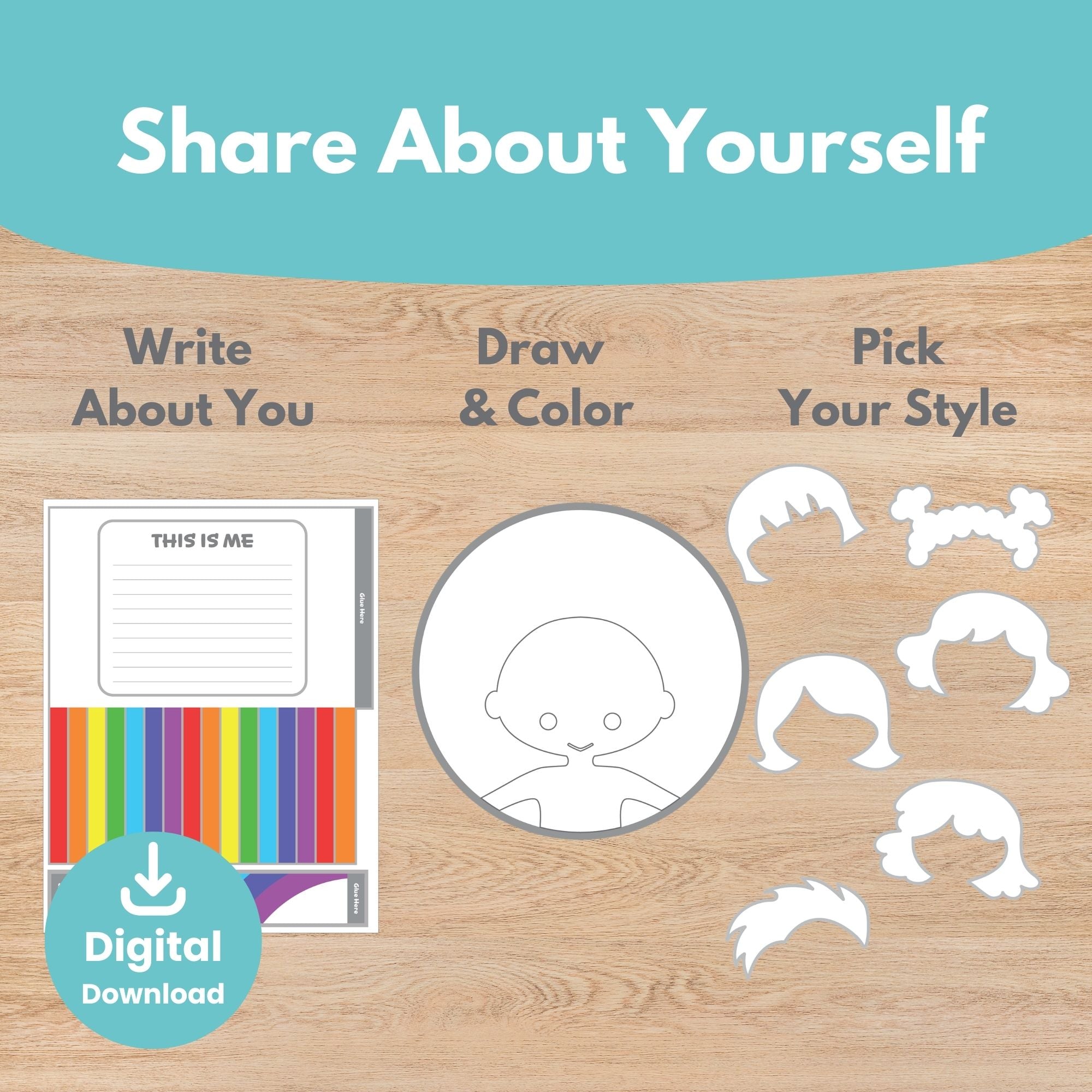 Printable This is Me Windsock Kids Activity