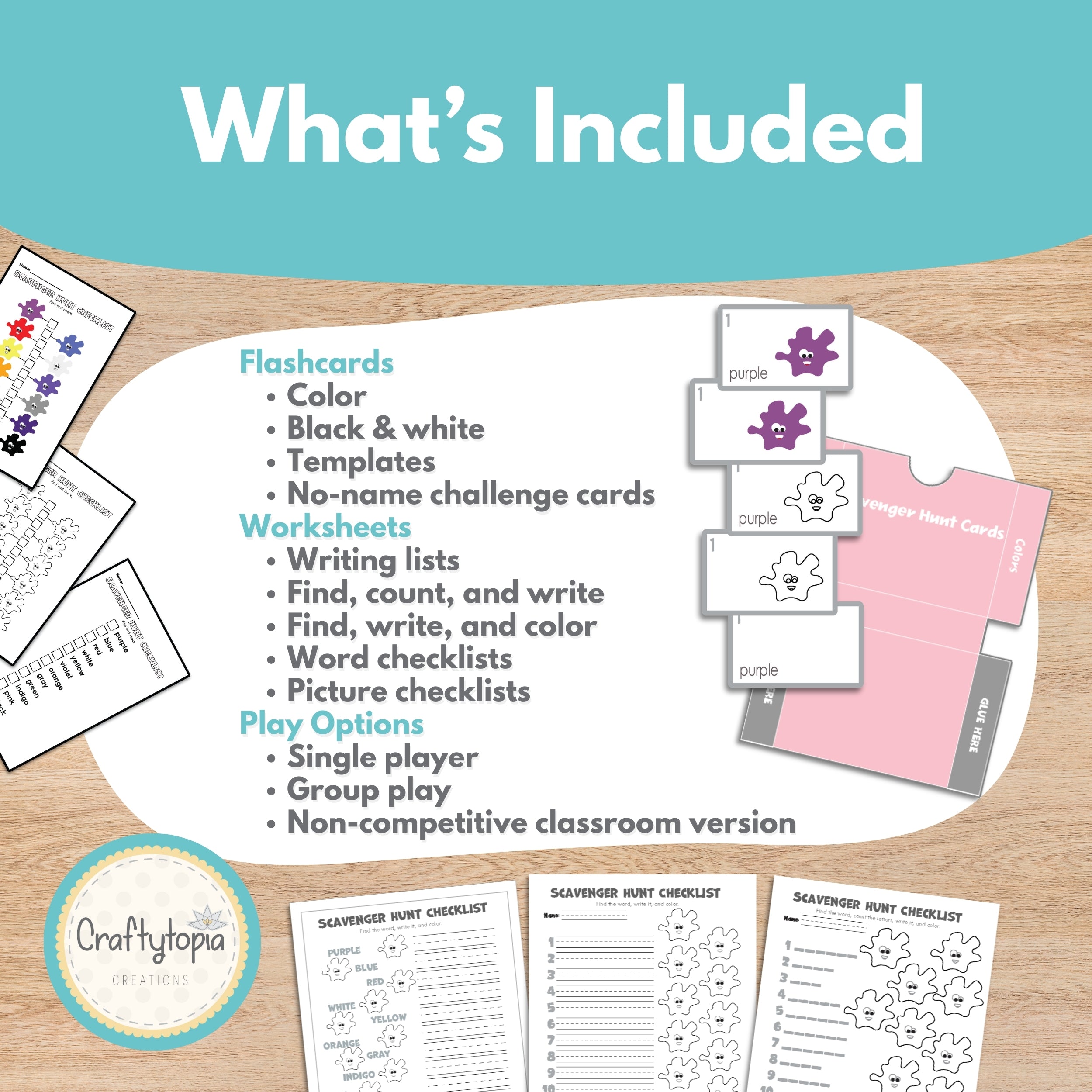 Printable Colors Flashcards and Scavenger Hunt Kids Activity