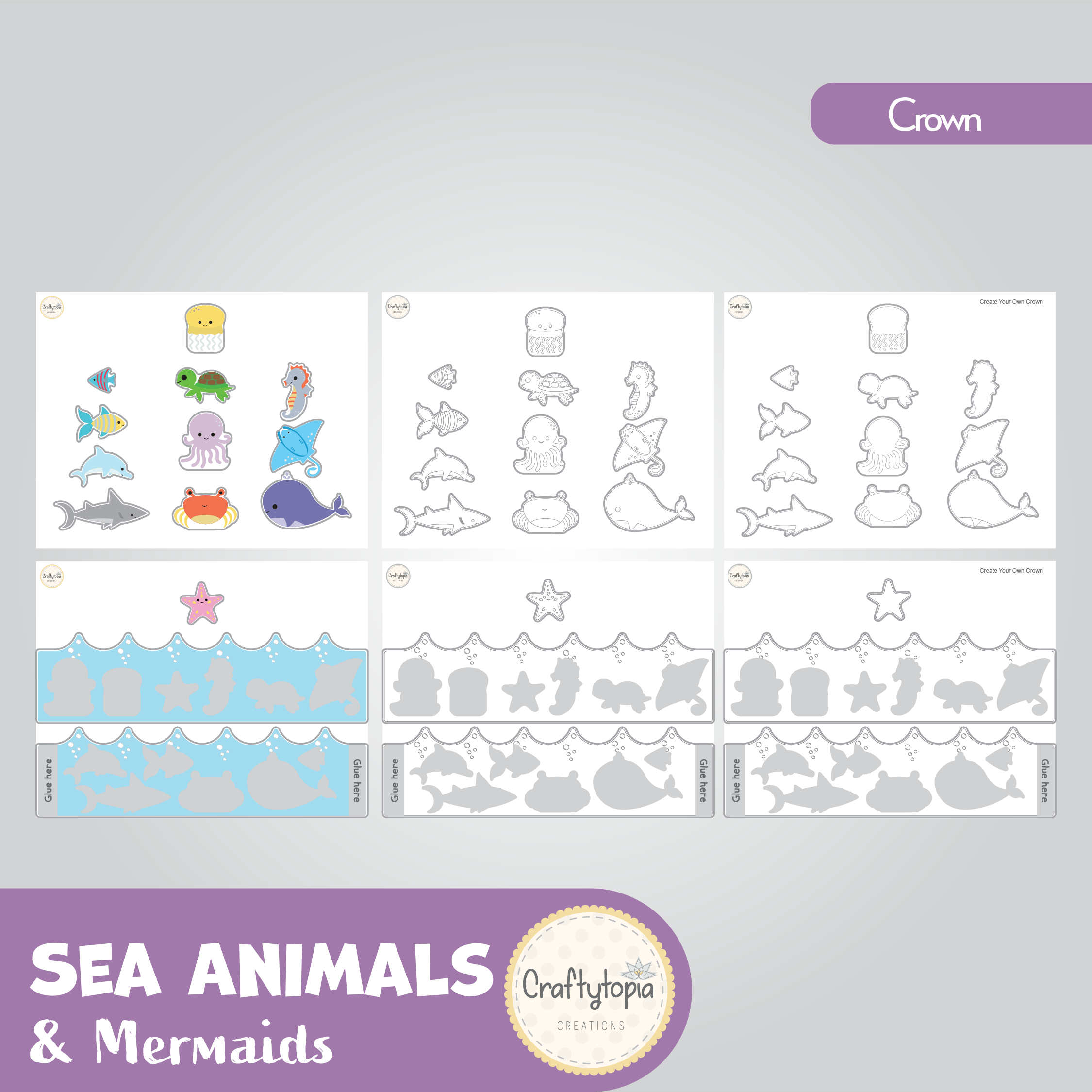 Printable Sea Animals Crown Kids Activity