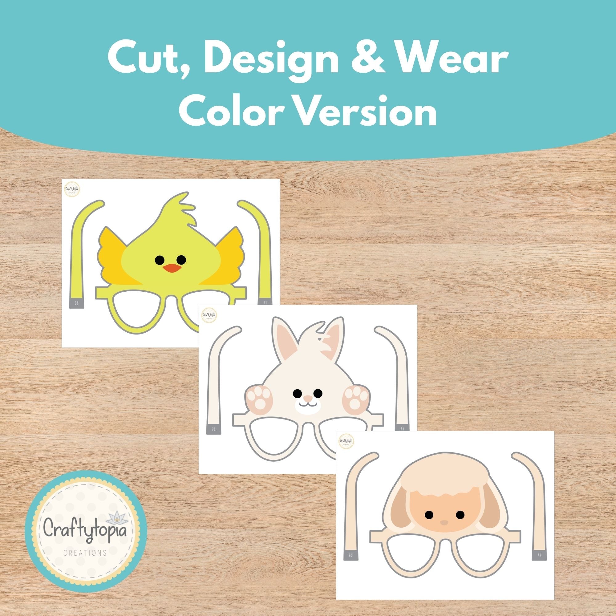 Printable Easter Animal Glasses Kids Activity