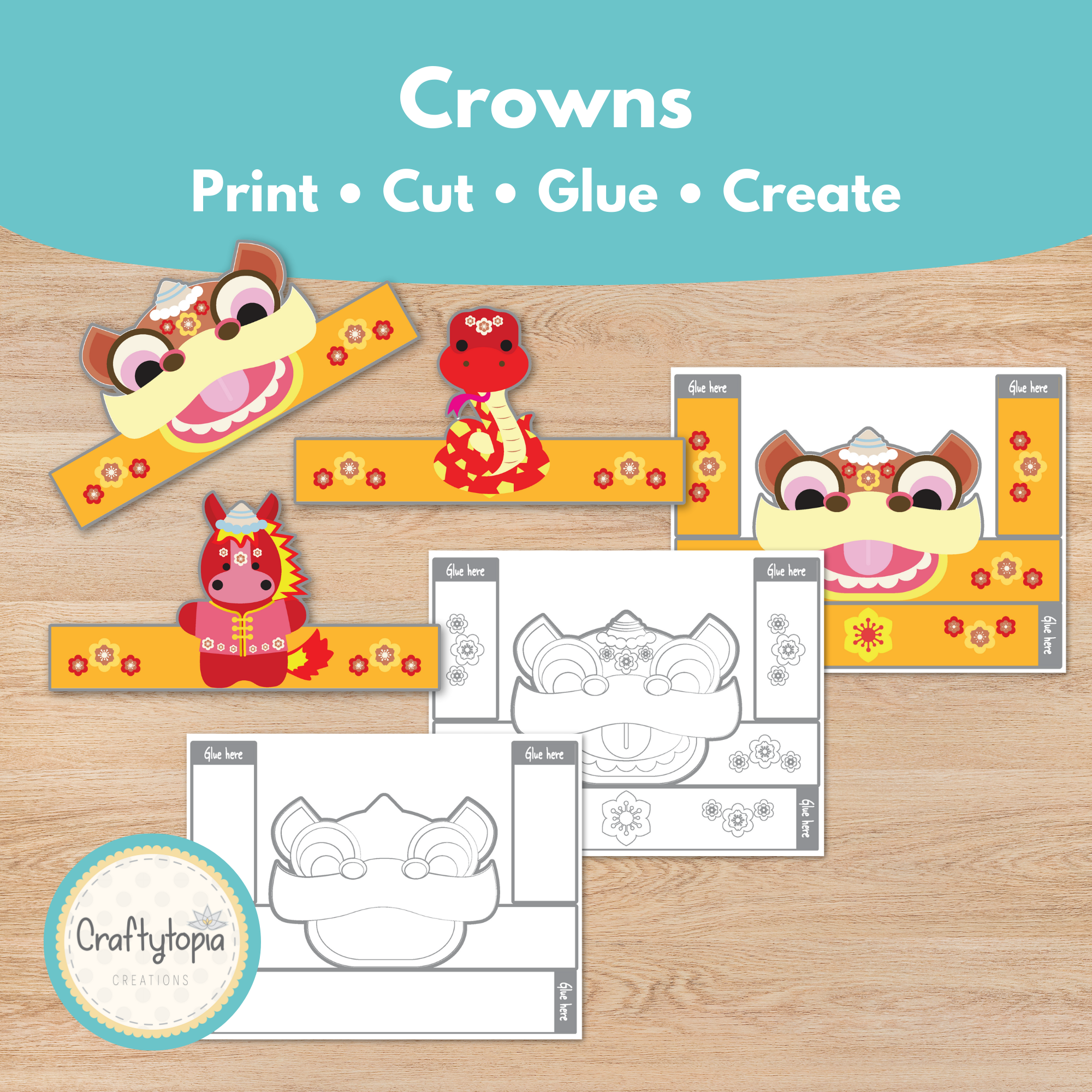 Printable Lunar New Year Bundle Kids Activity for coloring