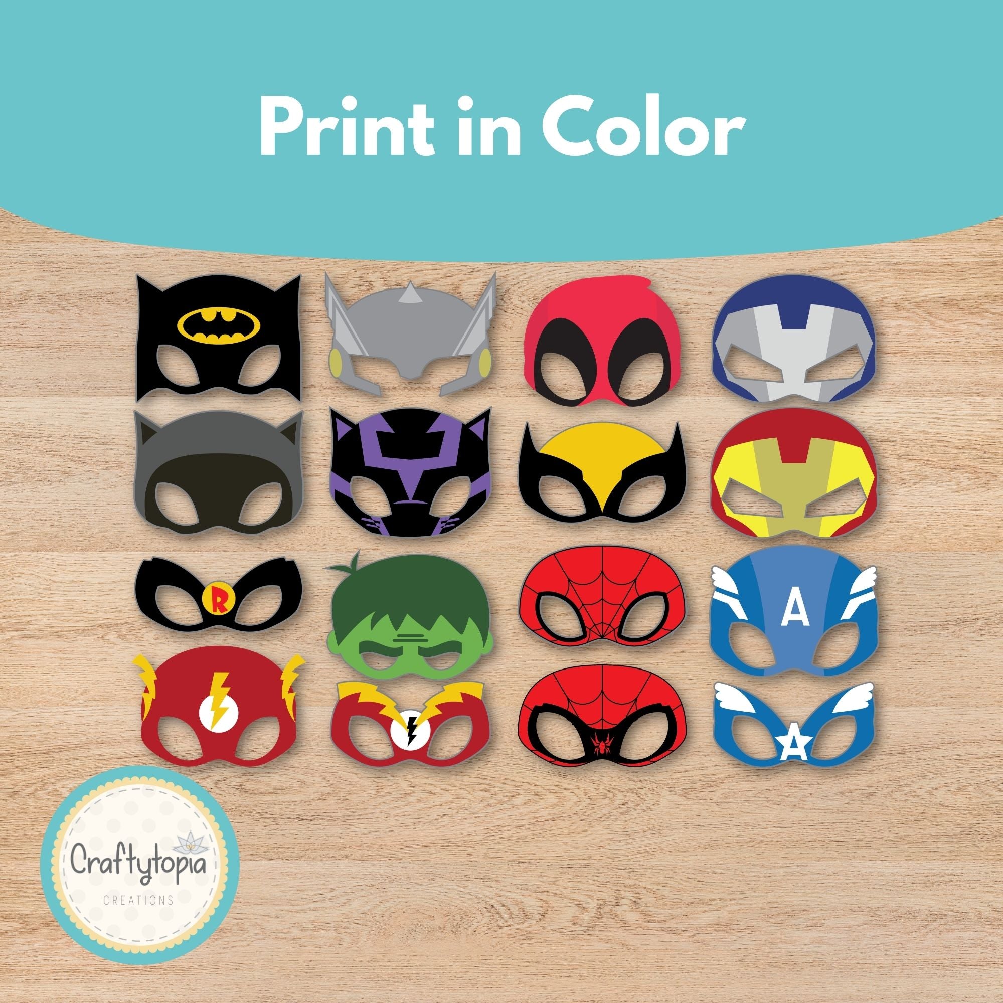 Printable Superhero Masks Kids Activity