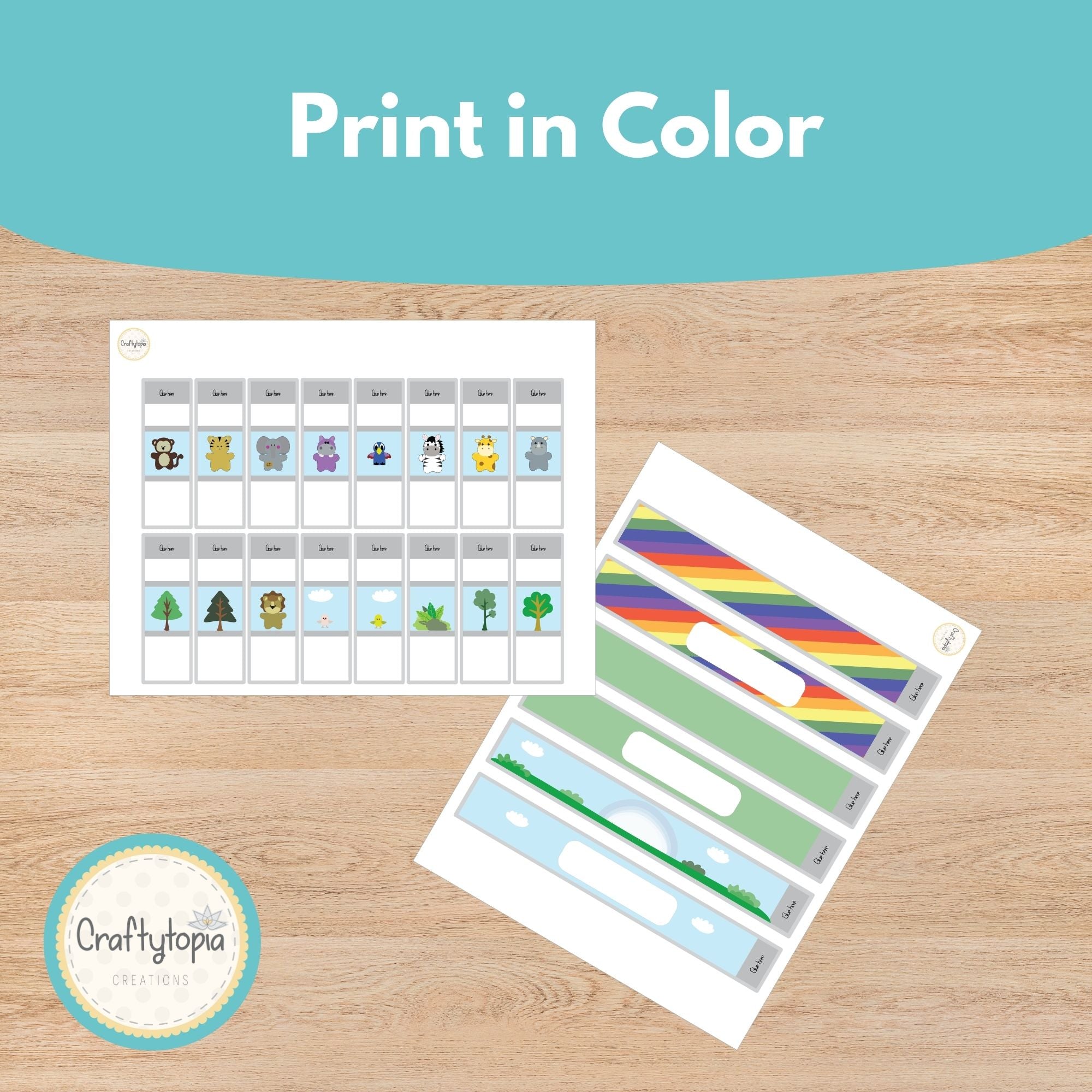 Printable Jungle and Grasslands Animal Bracelets Kids Activity