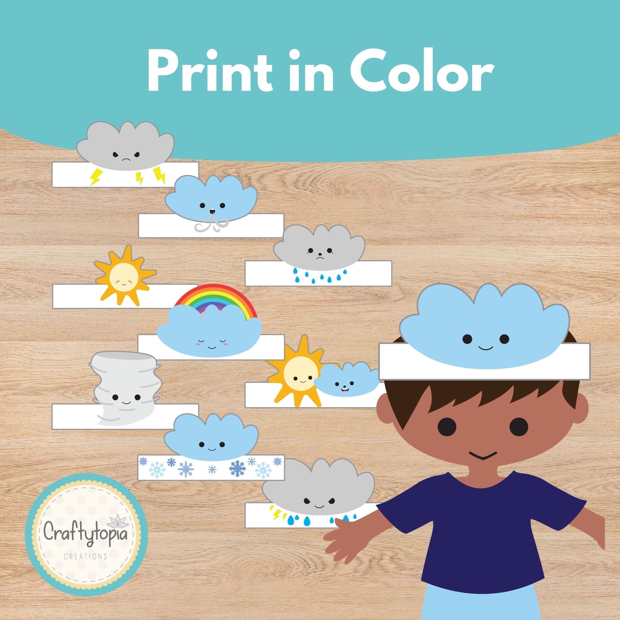 Printable Weather Crowns Kids Activity