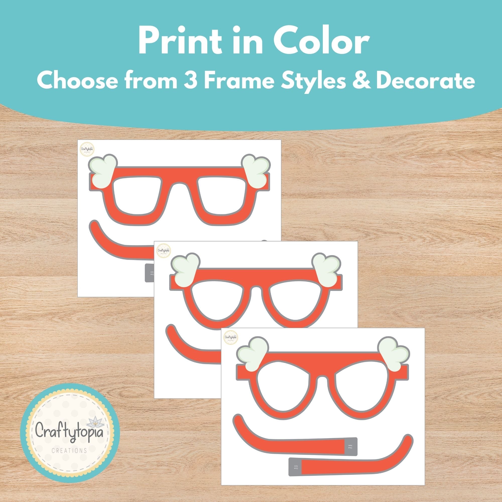 Printable Valentine Giant Candy Hearts Glasses Kids Activity