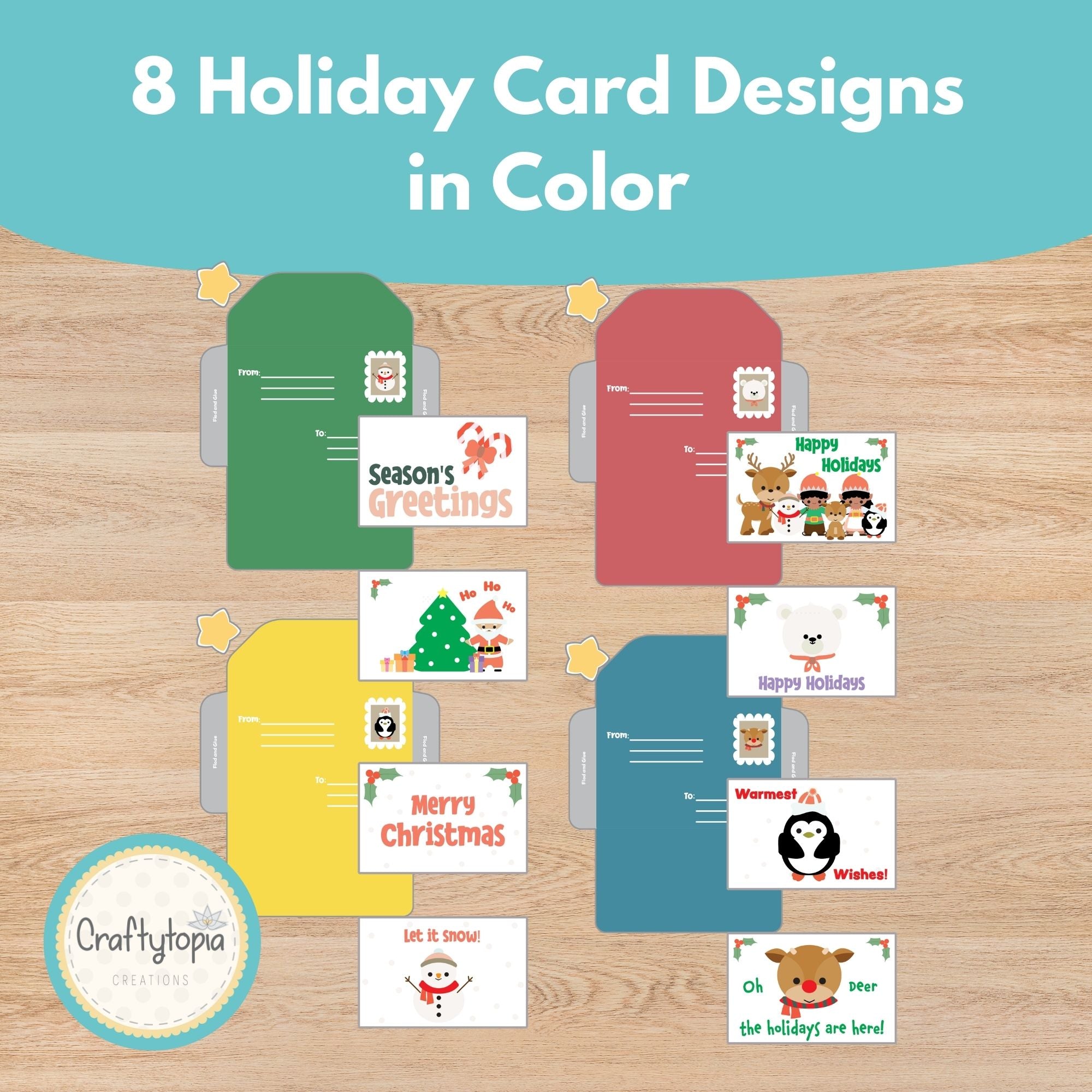 Printable Christmas Cards and Envelopes Kids Activity