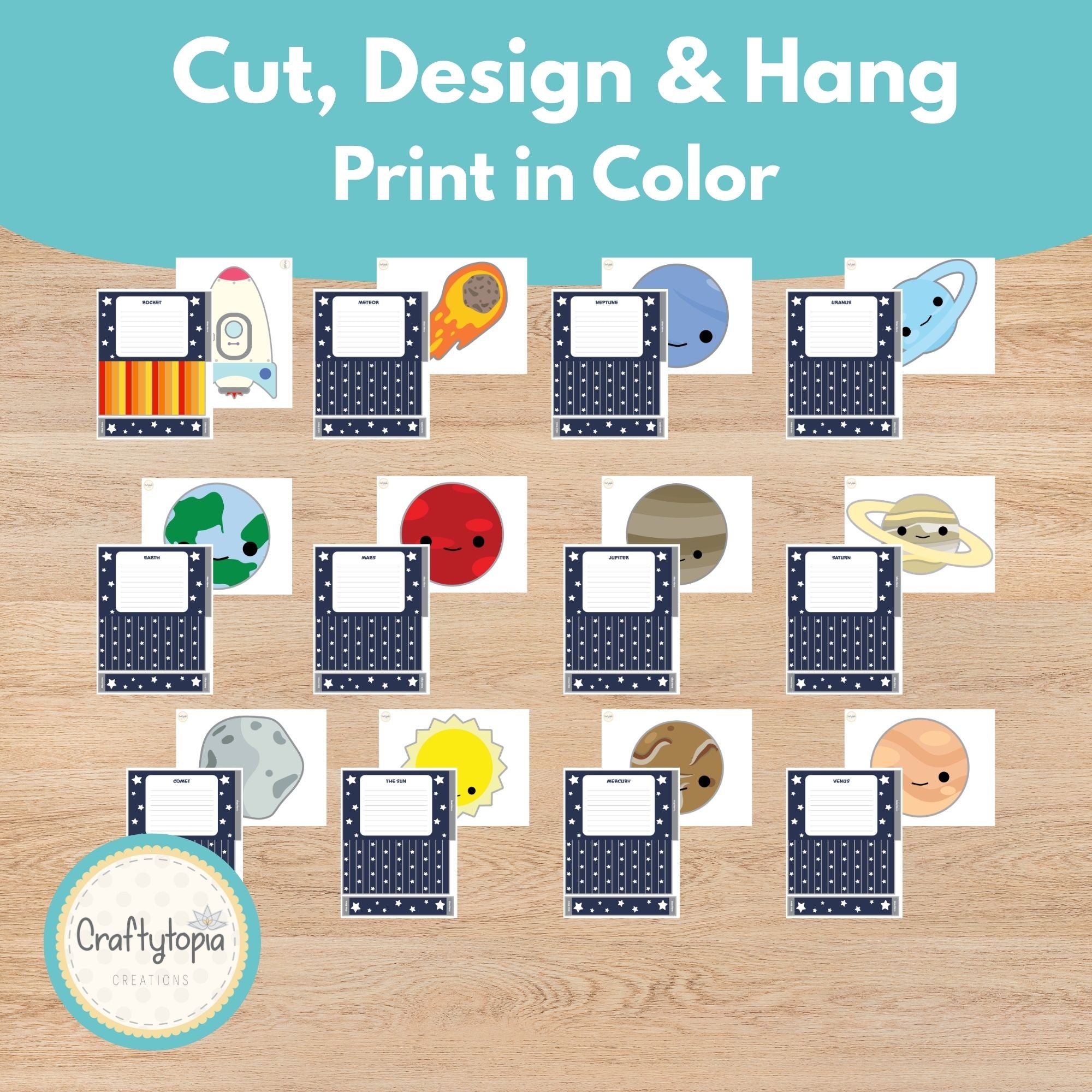 Printable Solar System Windsocks Kids Activity