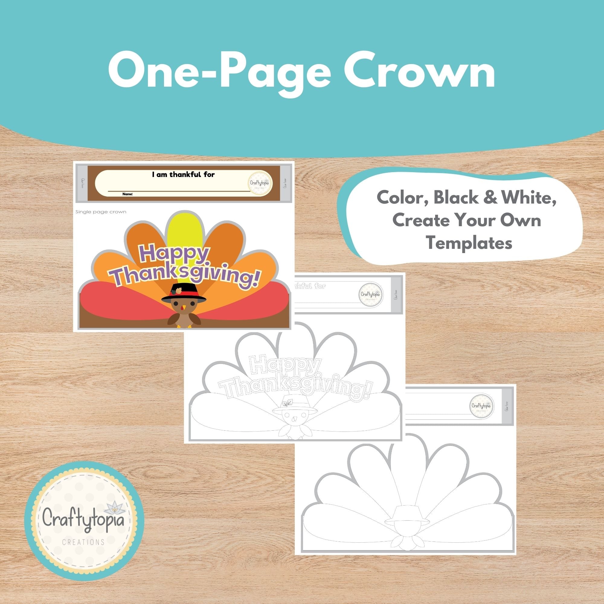 Printable Thanksgiving Turkey Crown Craft Kids Activity