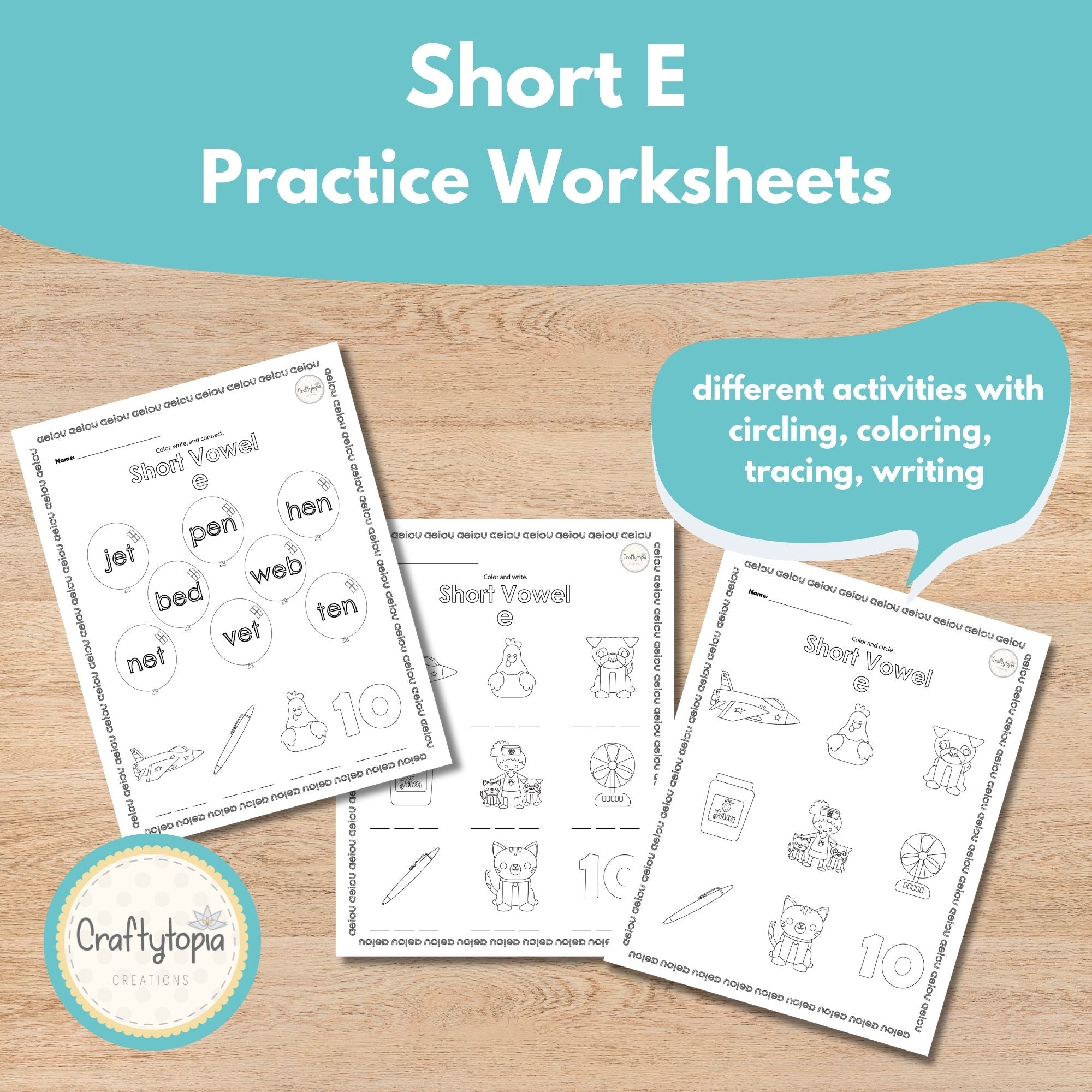 Printable Short e Kids Activity