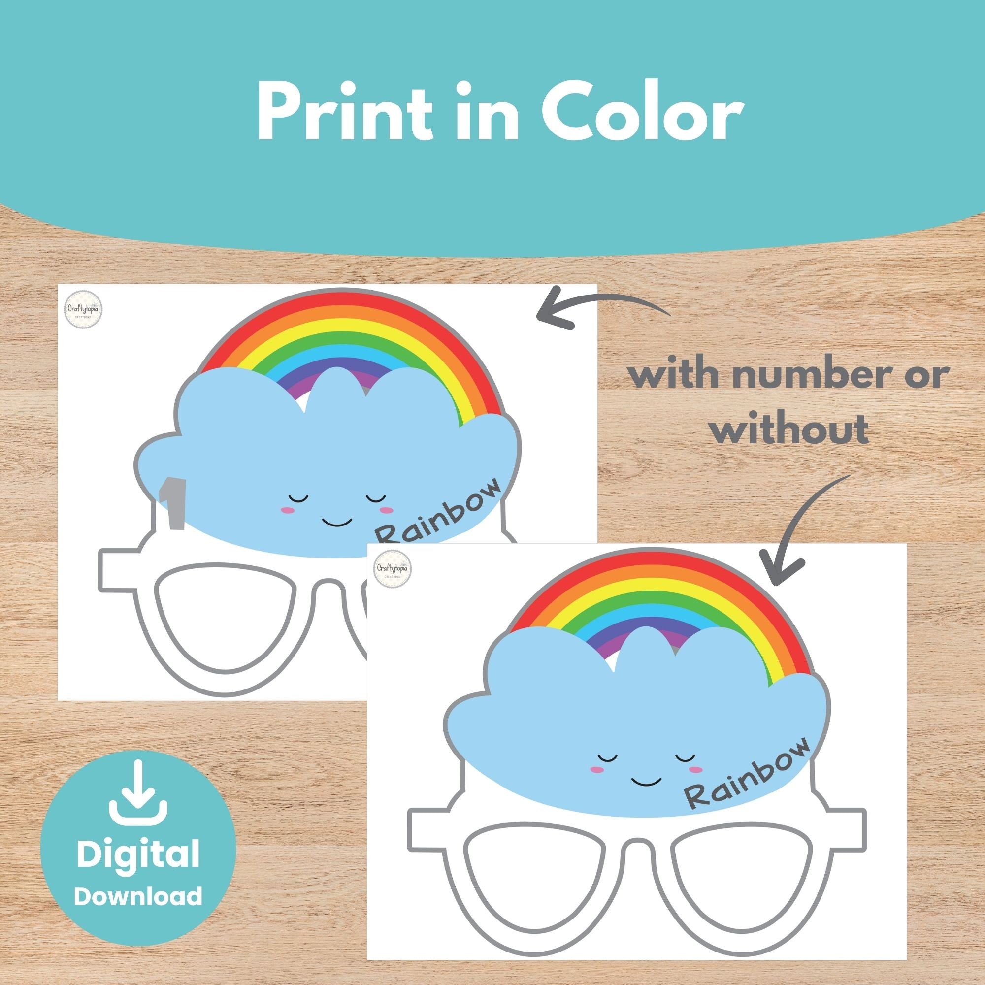 Printable Big Weather Glasses and Scavenger Hunt Kids Activity 