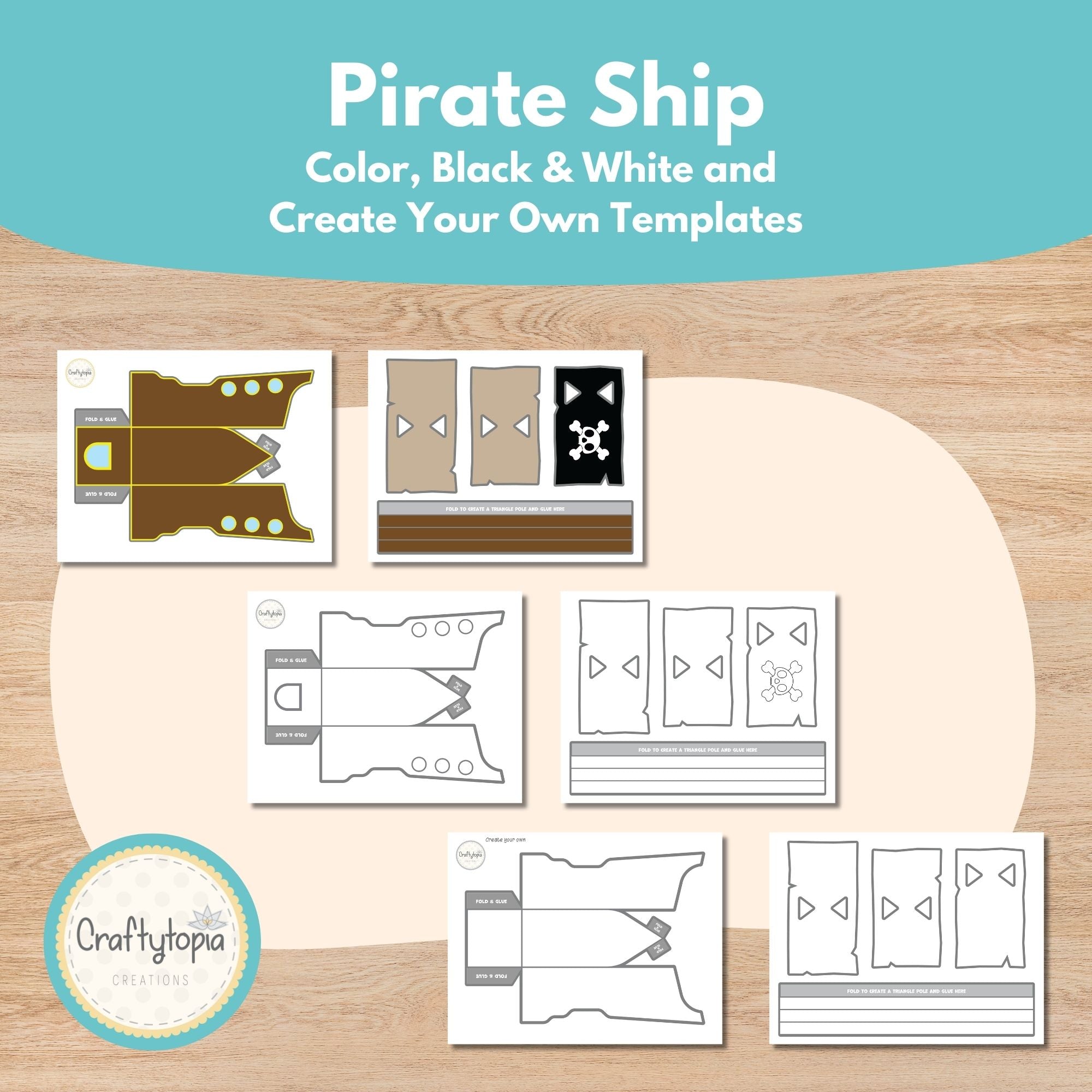 Printable Pirate Puppets Scene Kids Activity