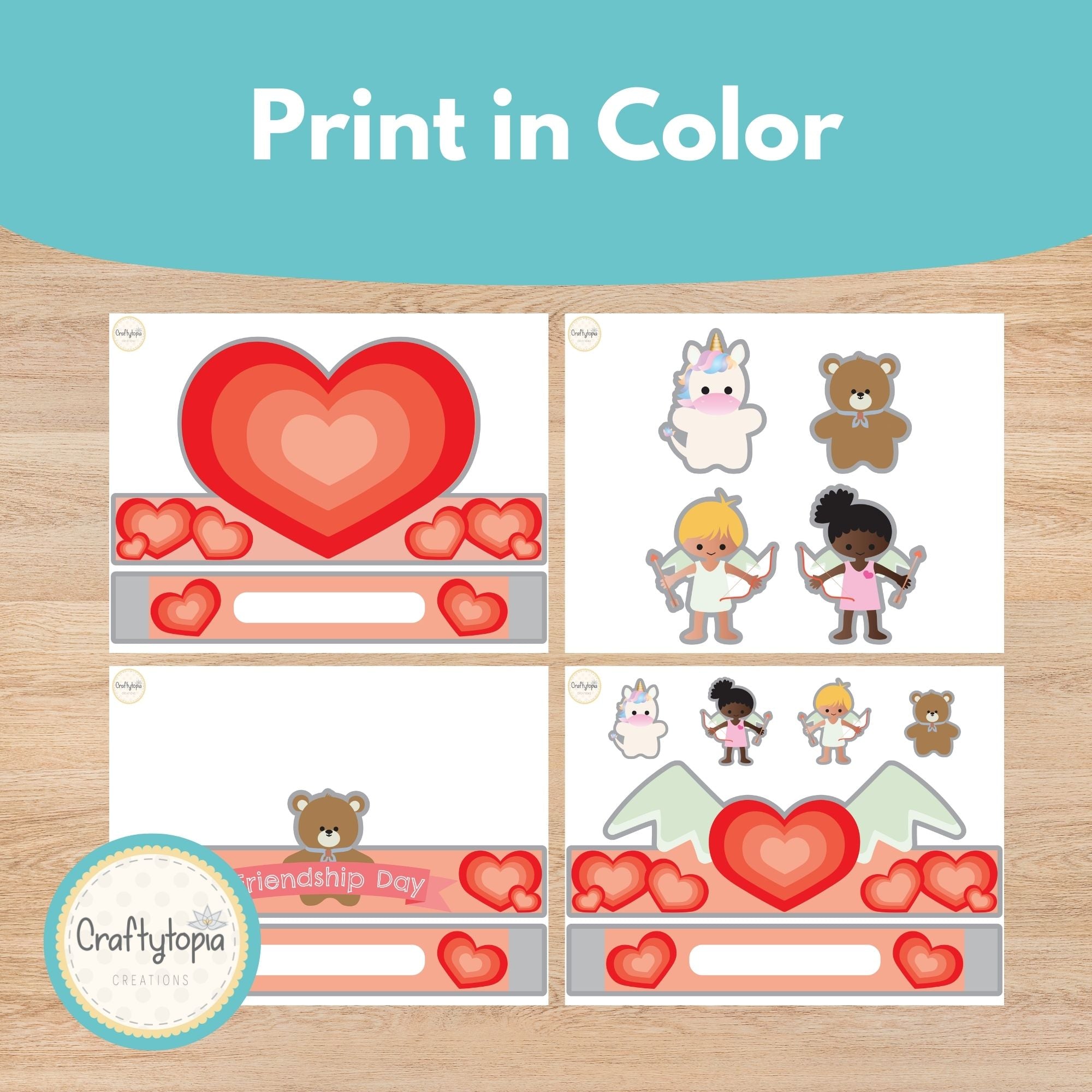 Printable Valentine Crowns Kids Activity