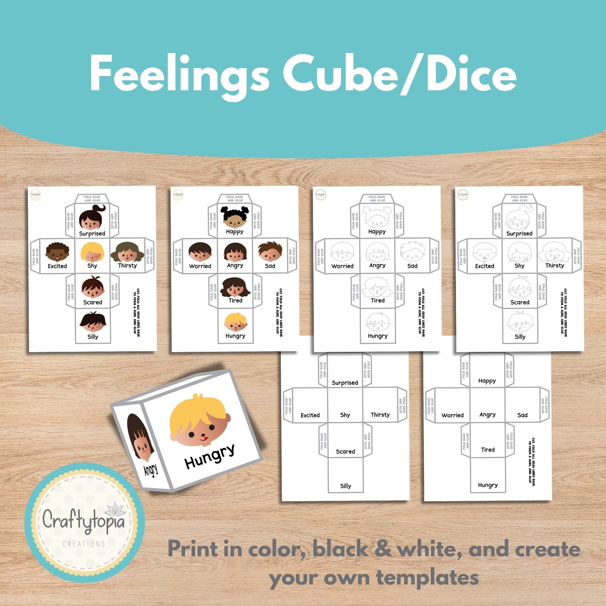 Feelings Cube Social Emotional Learning Activity