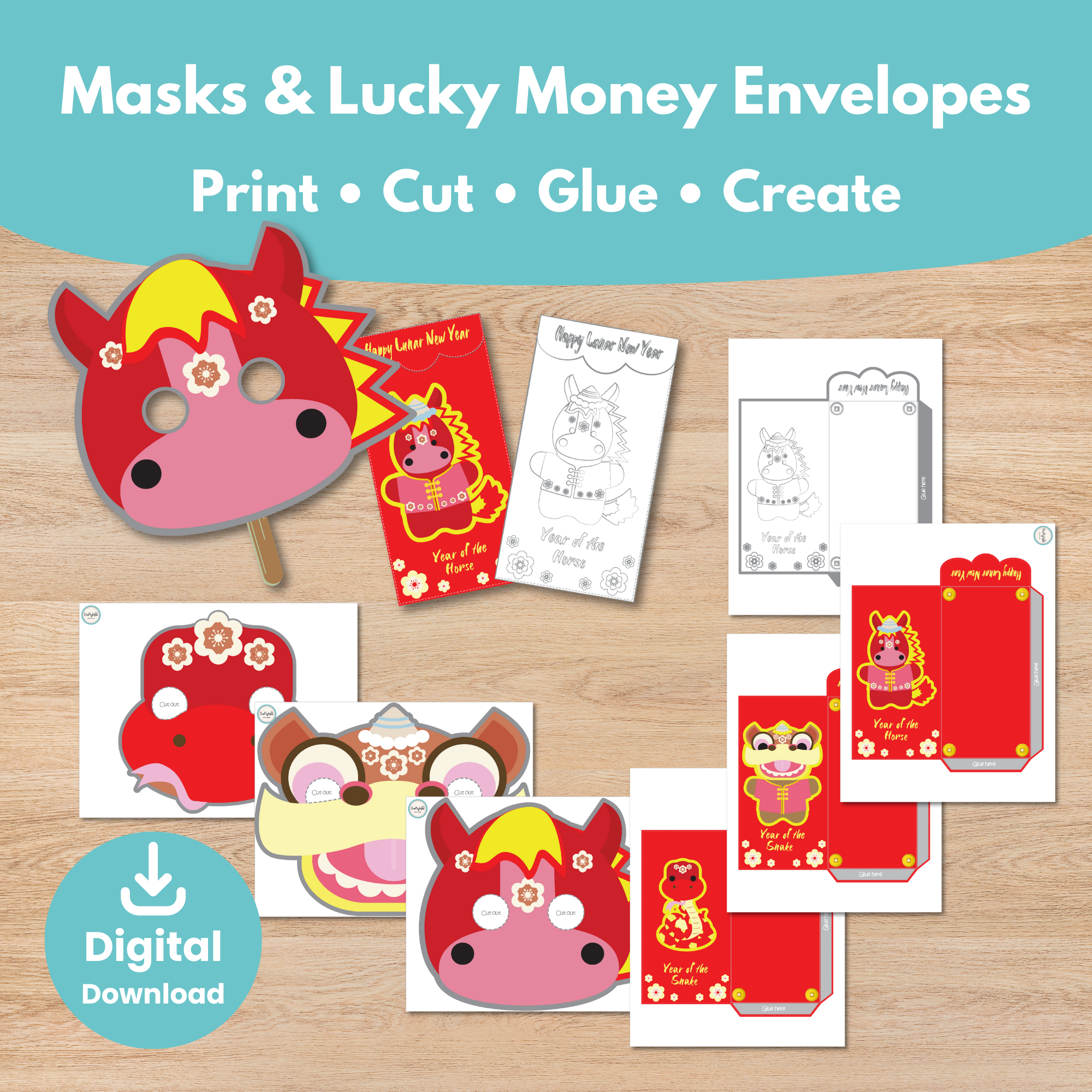 Printable Lunar New Year Bundle Kids Activity