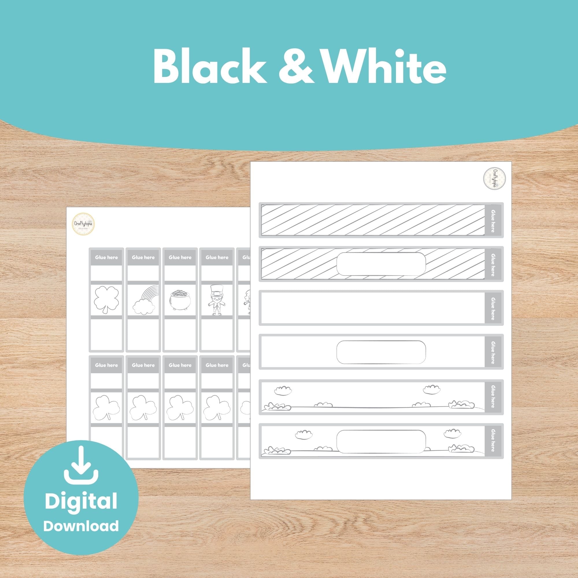 Printable St. Patrick's Day Kids Bracelets Activity for coloring