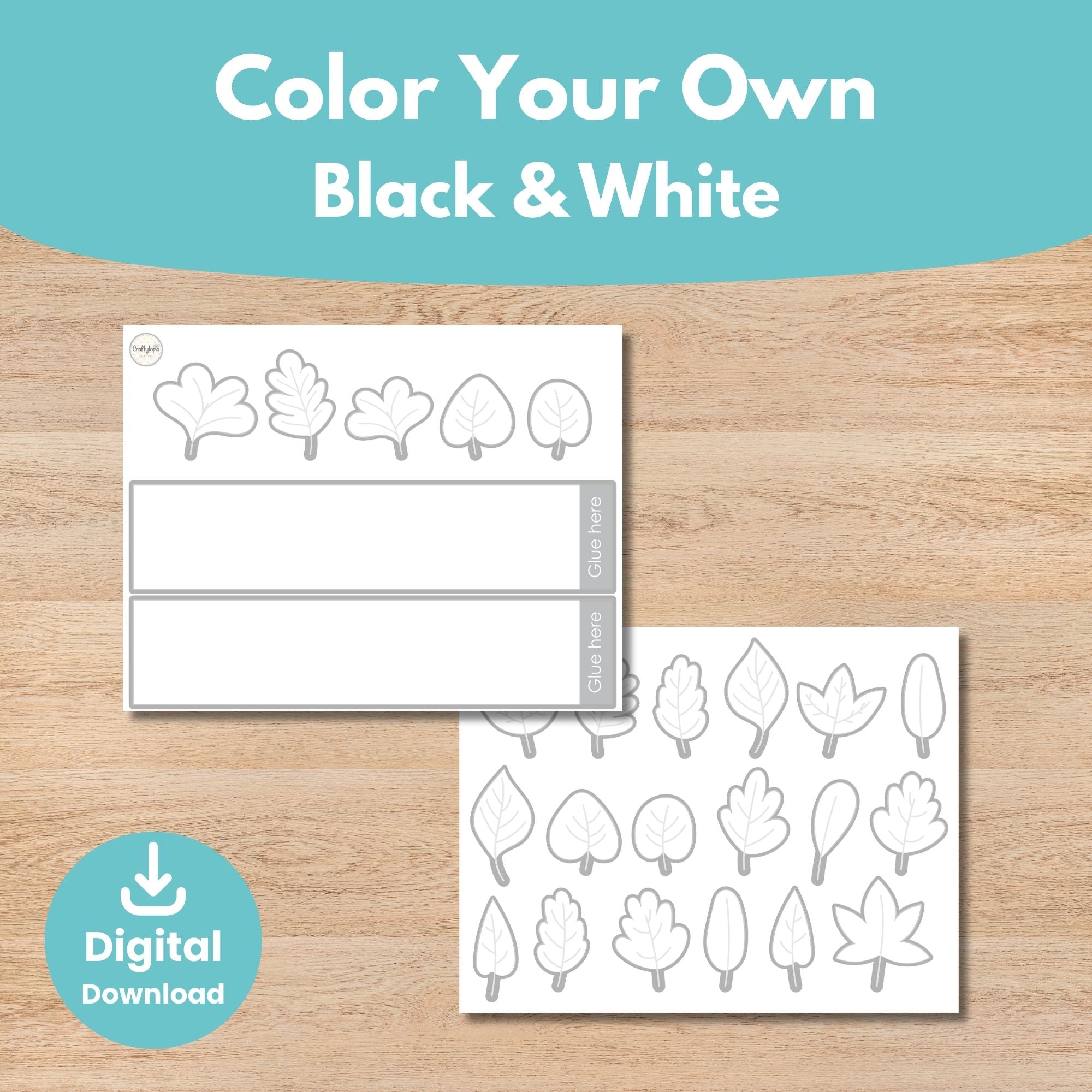 Printable Fall Leaves Thanksgiving Craft Kids Activity for coloring