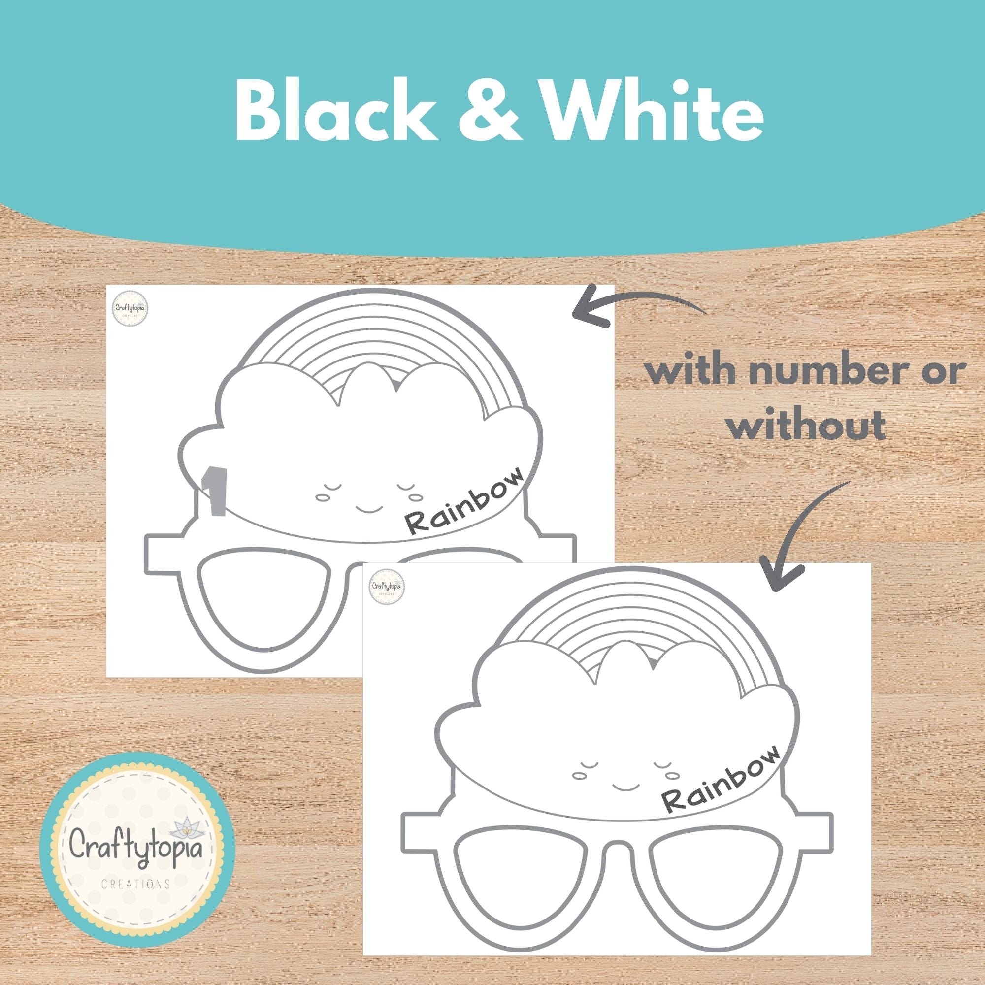 Printable Big Weather Glasses and Scavenger Hunt Kids Activity for coloring