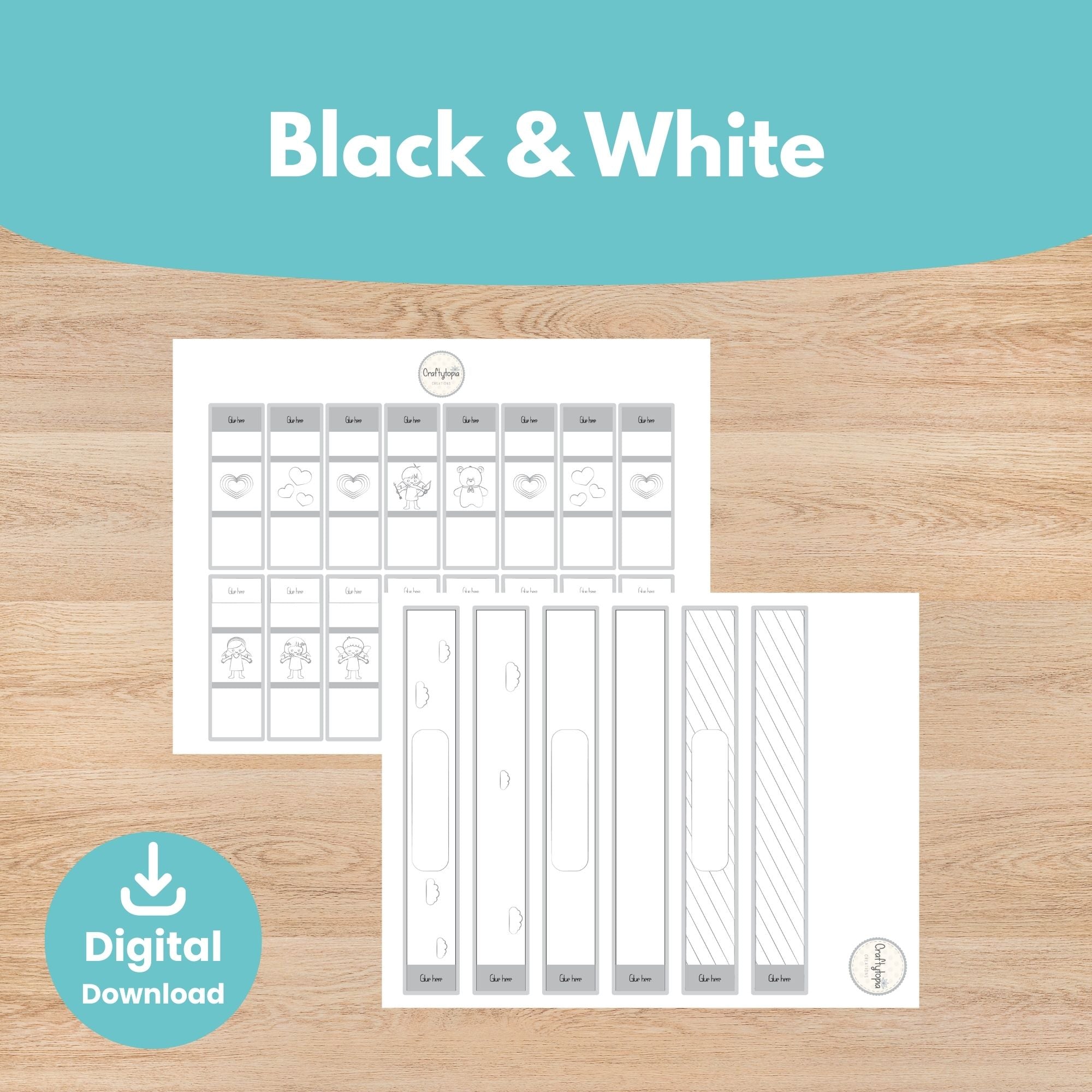 Printable Valentine Bracelets Kids Activity for coloring