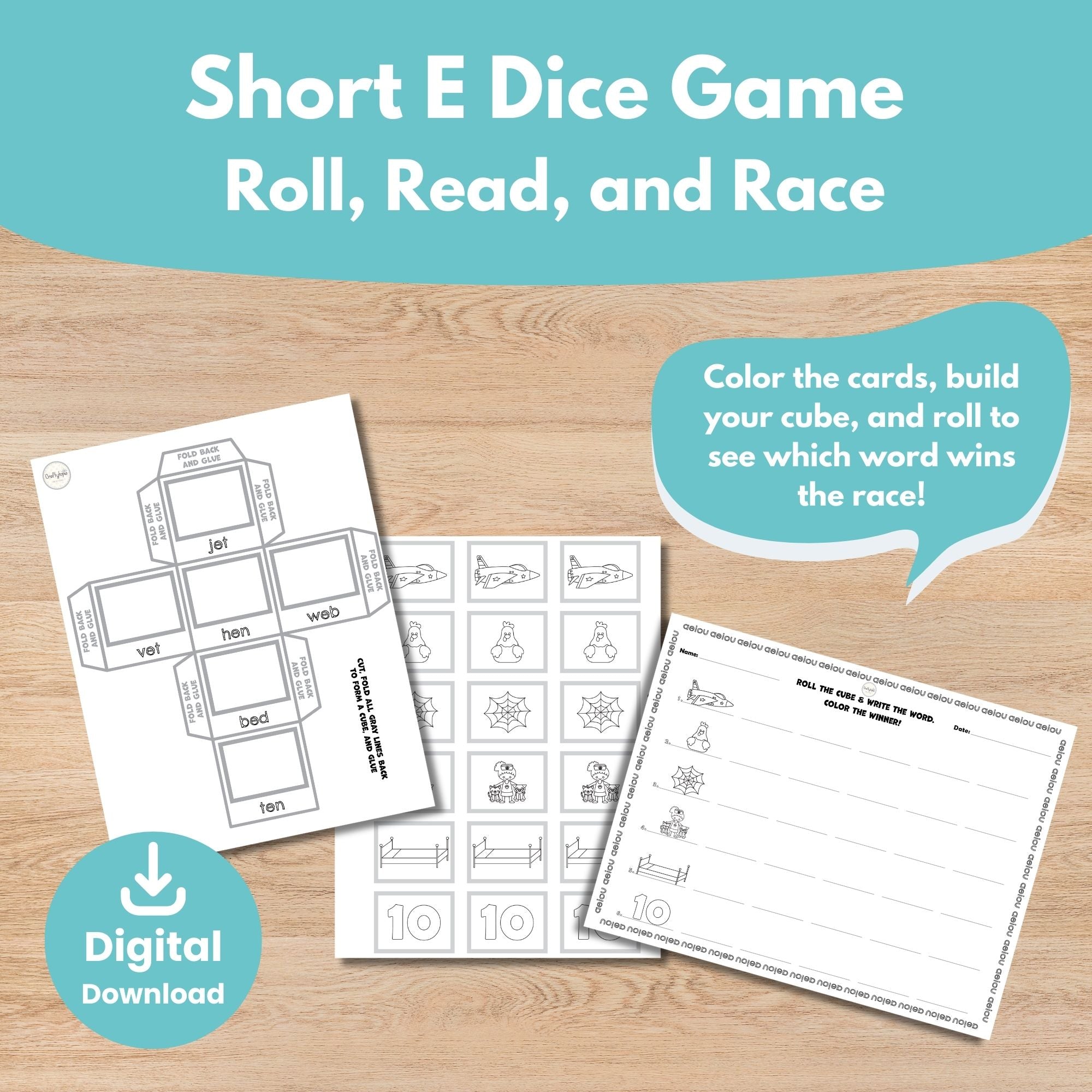 Printable Short e Kids Activity