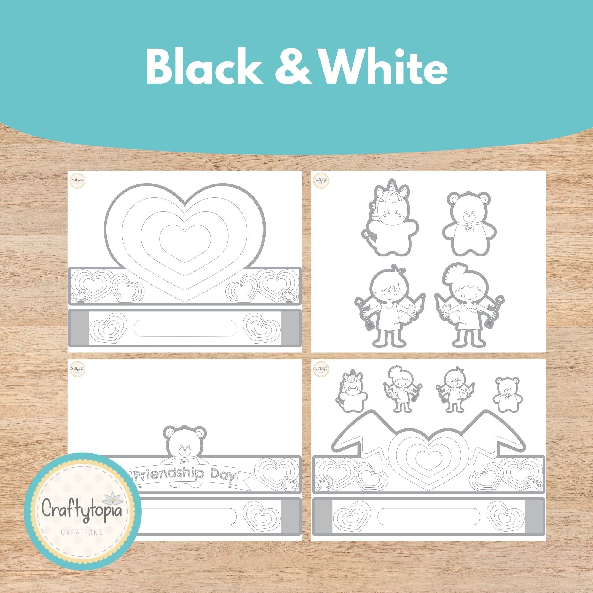 Printable Valentine Crowns Kids Activity for coloring