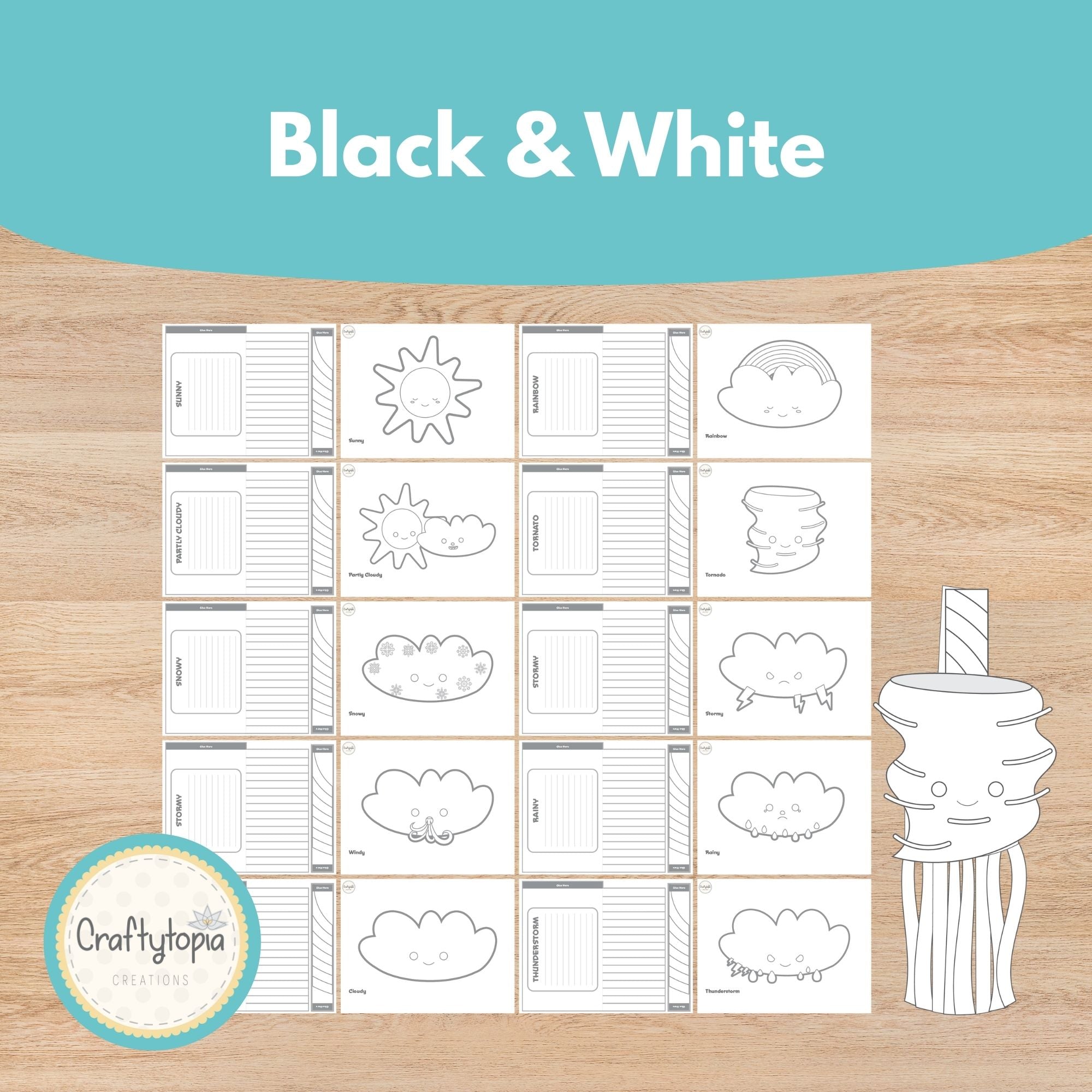 Printable Weather Windsocks Kids Activity for coloring