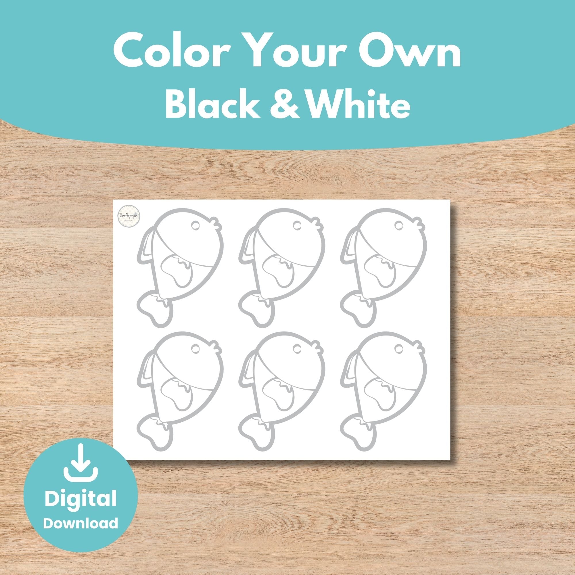 Printable Pin the Fish on the Penguin's Fishing Rod Kids Game for coloring