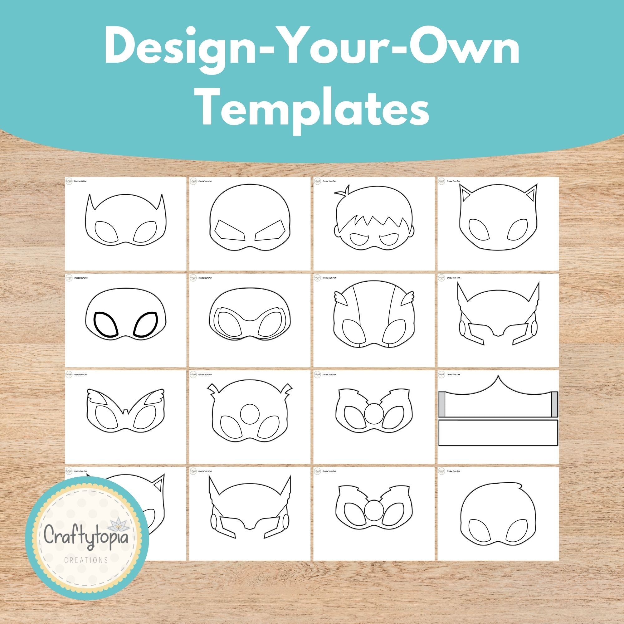 Printable Superhero Masks Kids Activity templates