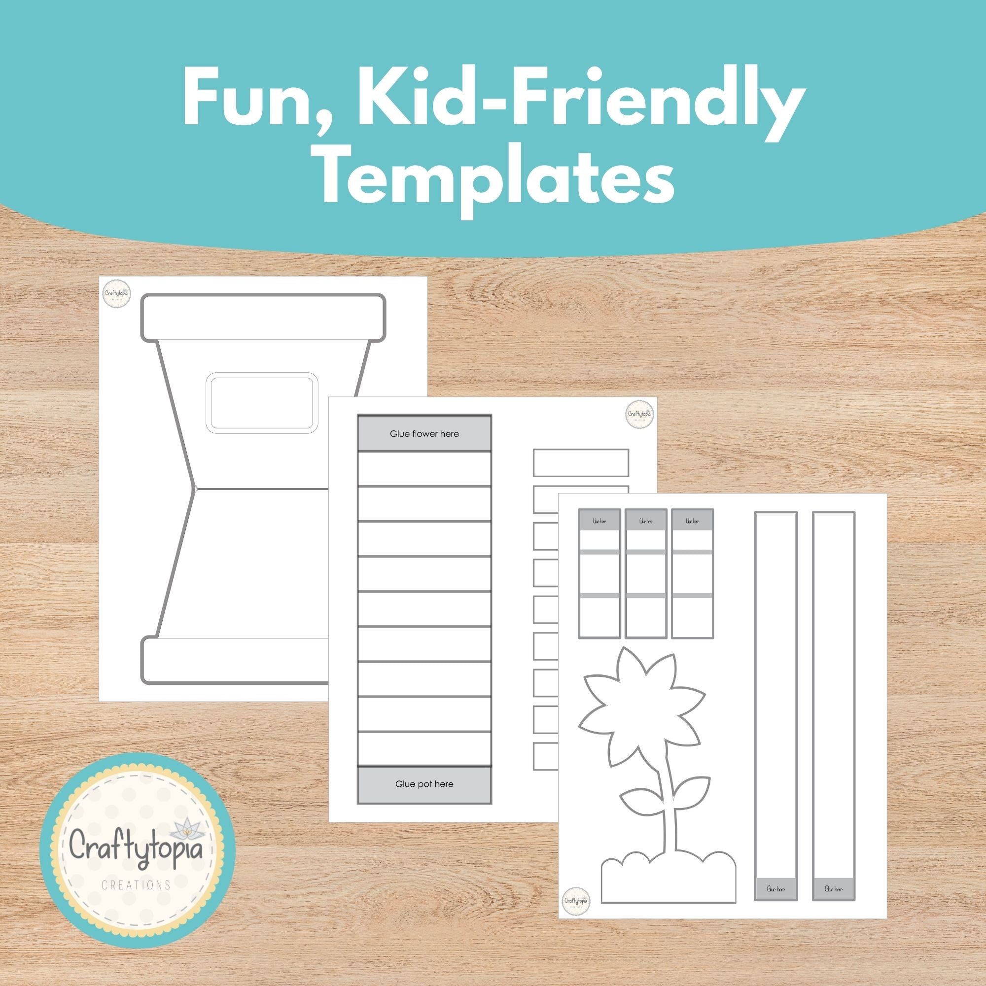 Printable Mother's Day Flower Card and Bracelet Kids Activity template